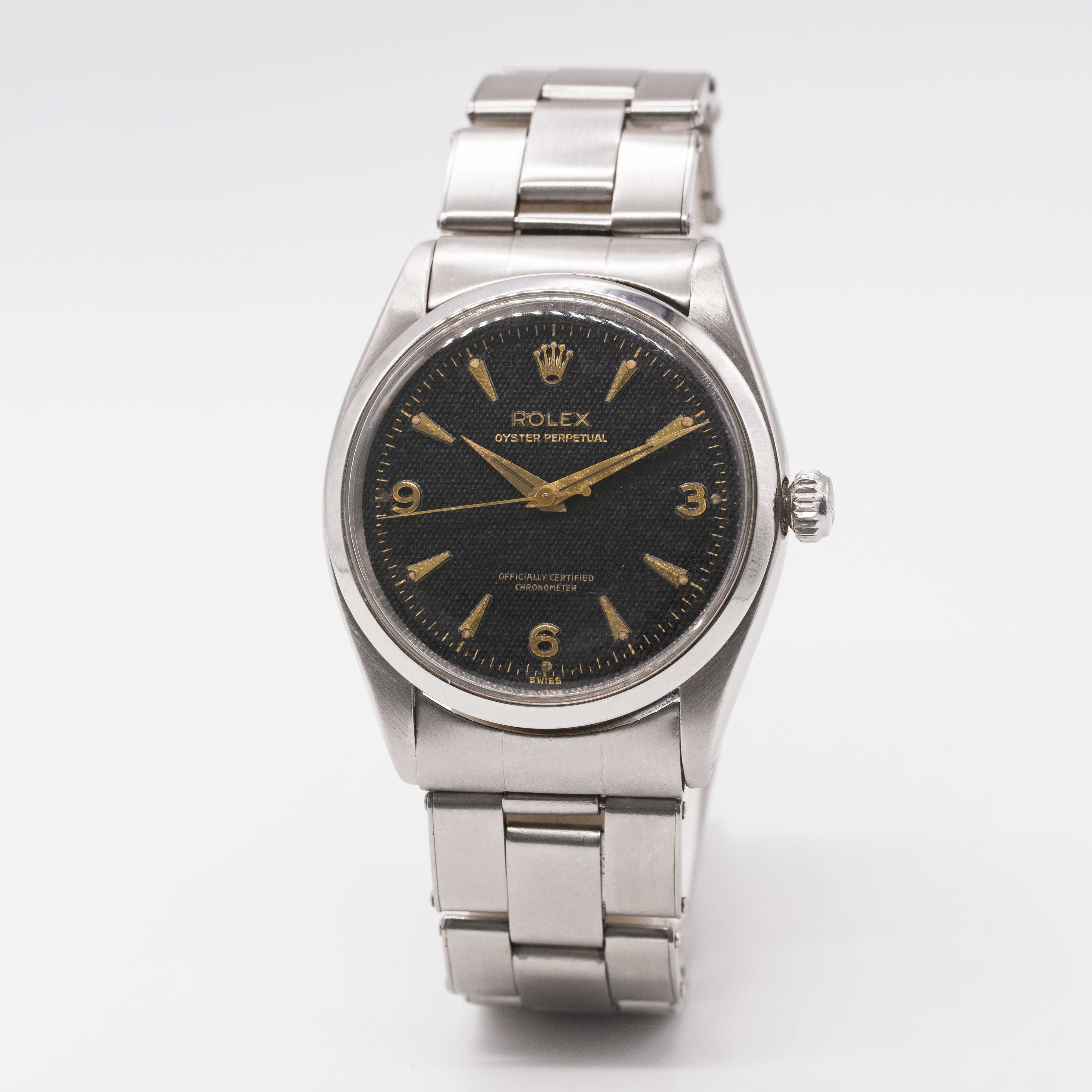 A RARE GENTLEMAN'S STAINLESS STEEL ROLEX OYSTER PERPETUAL BRACELET WATCH CIRCA 1956, REF. 6564 - Image 5 of 12