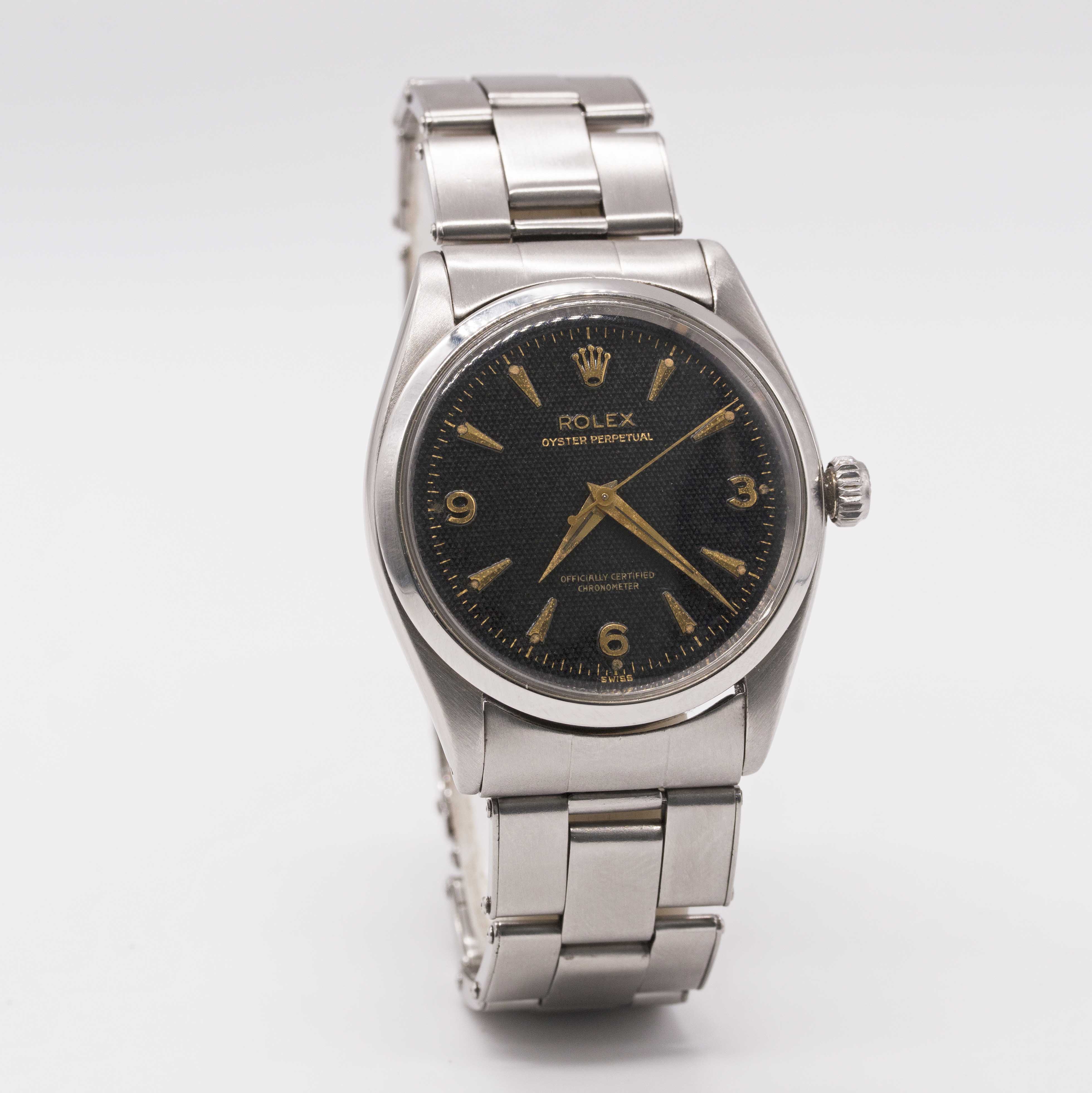 A RARE GENTLEMAN'S STAINLESS STEEL ROLEX OYSTER PERPETUAL BRACELET WATCH CIRCA 1956, REF. 6564 - Image 6 of 12