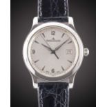 A GENTLEMAN'S LARGE SIZE STAINLESS STEEL JAEGER LECOULTRE MASTER CONTROL DATE 1000 HOURS WRIST WATCH