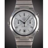 A RARE GENTLEMAN'S STAINLESS STEEL HEUER CORTINA AUTOMATIC CHRONOGRAPH BRACELET WATCH CIRCA 1977,