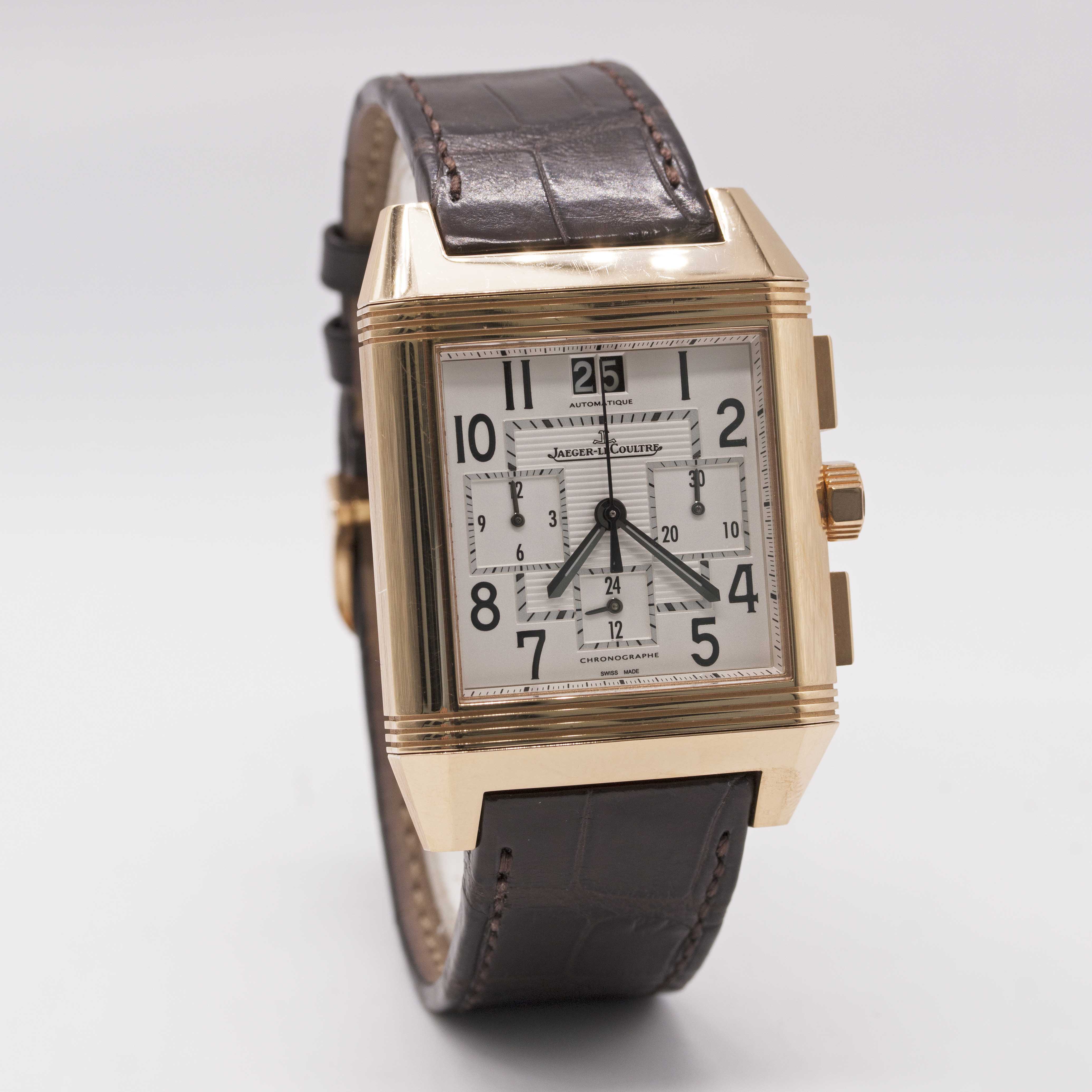 A GENTLEMAN'S 18K SOLID ROSE GOLD JAEGER LECOULTRE REVERSO SQUADRA 1000 HOURS AUTOMATIC - Image 4 of 10