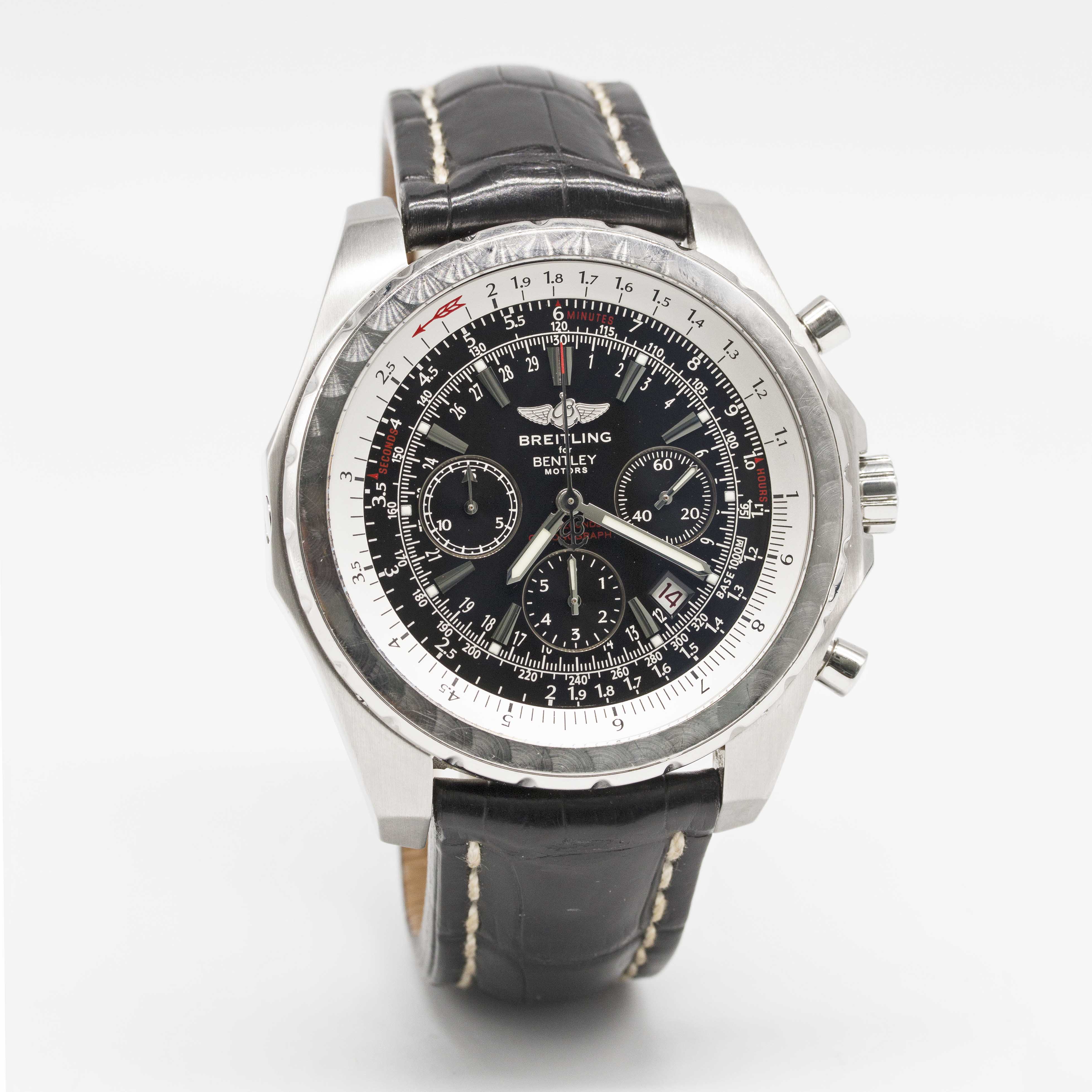 A STAINLESS STEEL BREITLING BENTLEY MOTORS T CHRONOGRAPH WRIST WATCH CIRCA 2007, REF. A25363 WITH - Image 4 of 9