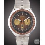 A GENTLEMAN'S STAINLESS STEEL SEIKO "BULLHEAD" AUTOMATIC CHRONOGRAPH BRACELET WATCH CIRCA 1970s,