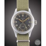 A GENTLEMAN'S BRITISH MILITARY TIMOR W.W.W. WRIST WATCH CIRCA 1940s, PART OF THE "DIRTY DOZEN"