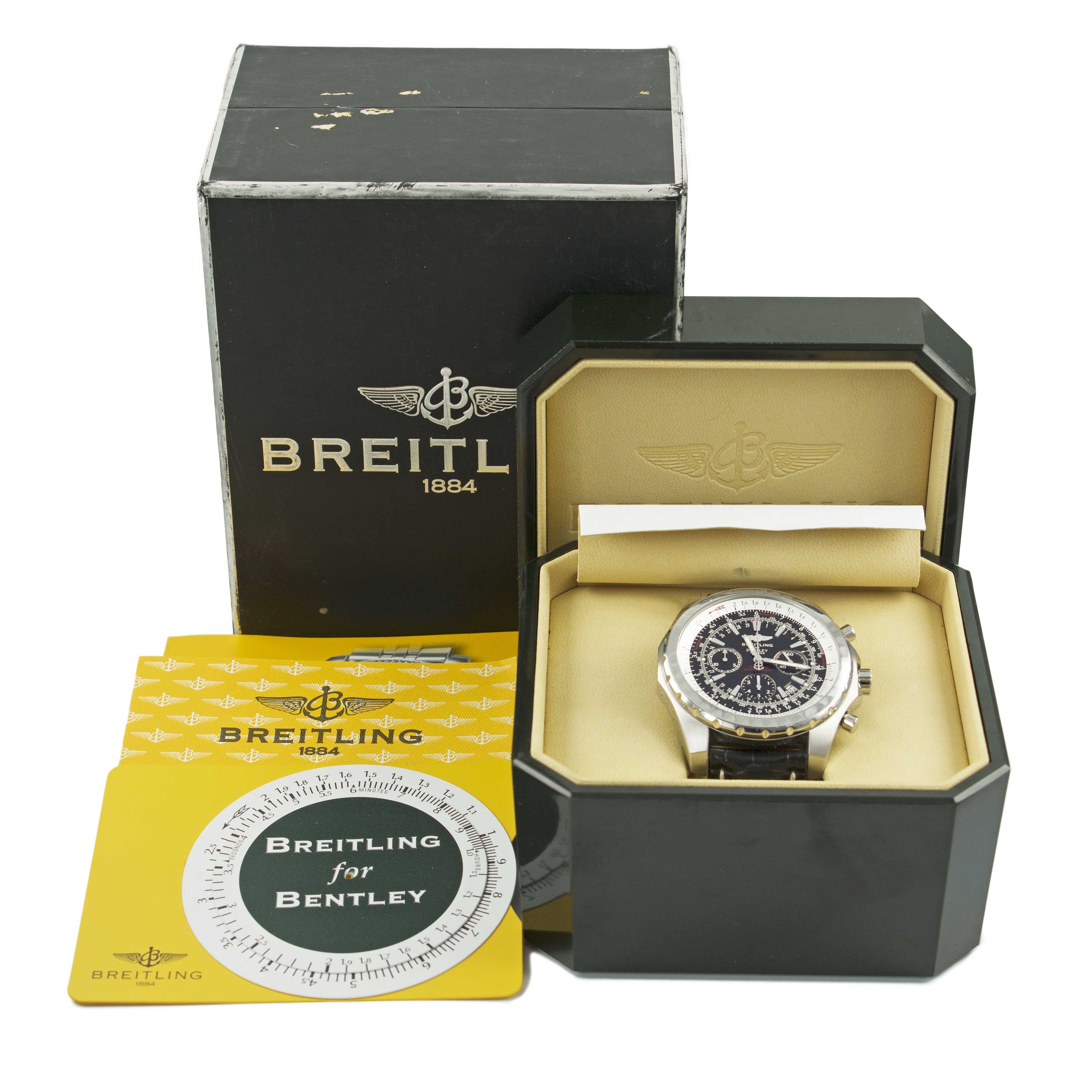 A STAINLESS STEEL BREITLING BENTLEY MOTORS T CHRONOGRAPH WRIST WATCH CIRCA 2007, REF. A25363 WITH - Image 9 of 9