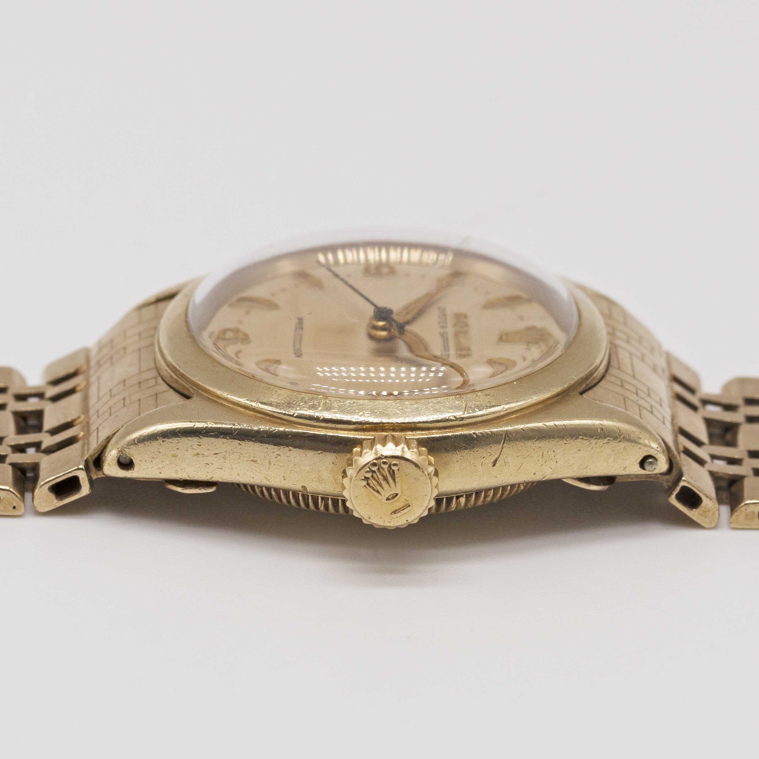 A GENTLEMAN'S SOLID GOLD ROLEX OYSTER SPEEDKING PRECISION BRACELET WATCH CIRCA 1960, REF. 6020. - Image 8 of 11