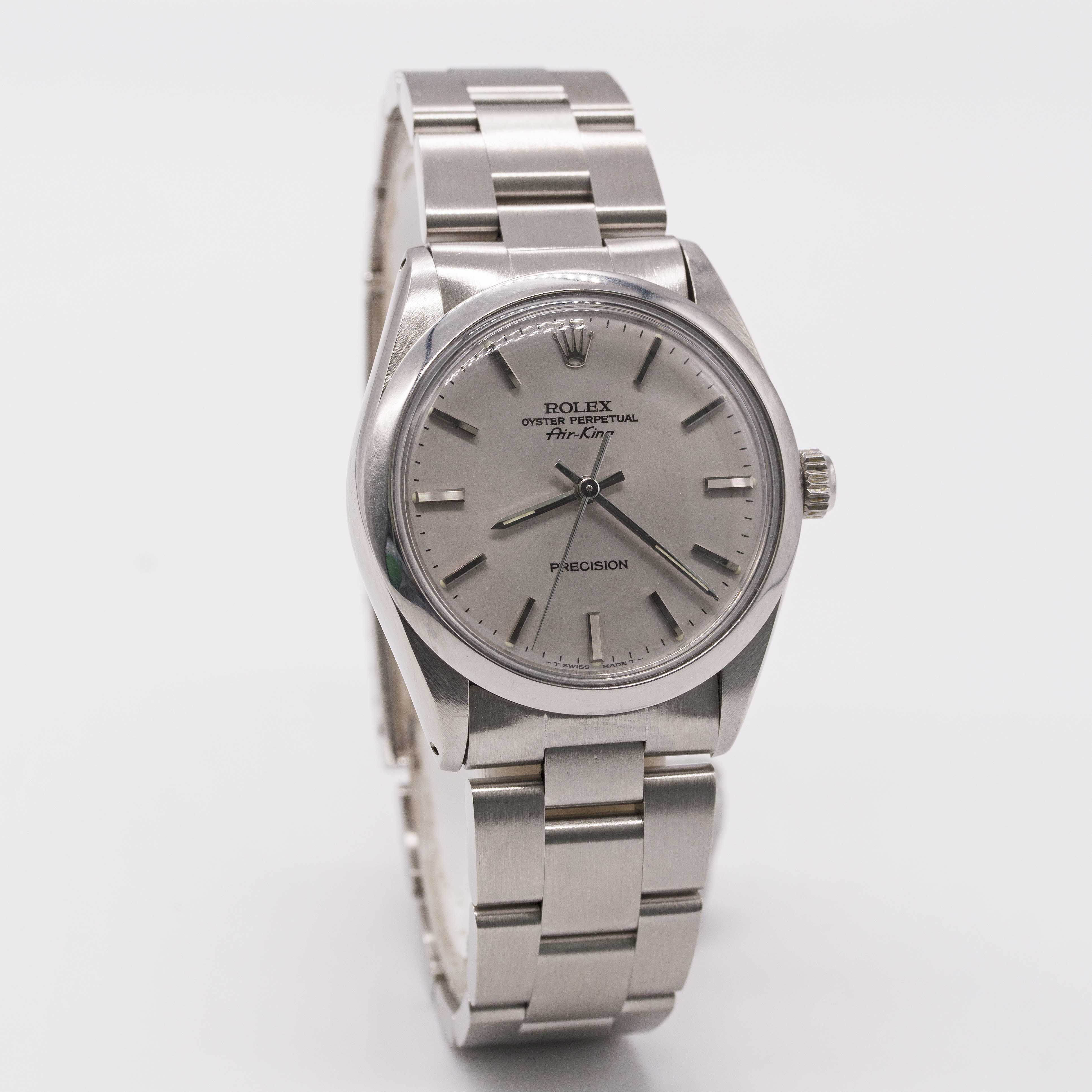 A GENTLEMAN'S STAINLESS STEEL ROLEX OYSTER PERPETUAL AIR KING BRACELET WATCH CIRCA 1987, REF. 5500 R - Image 4 of 9