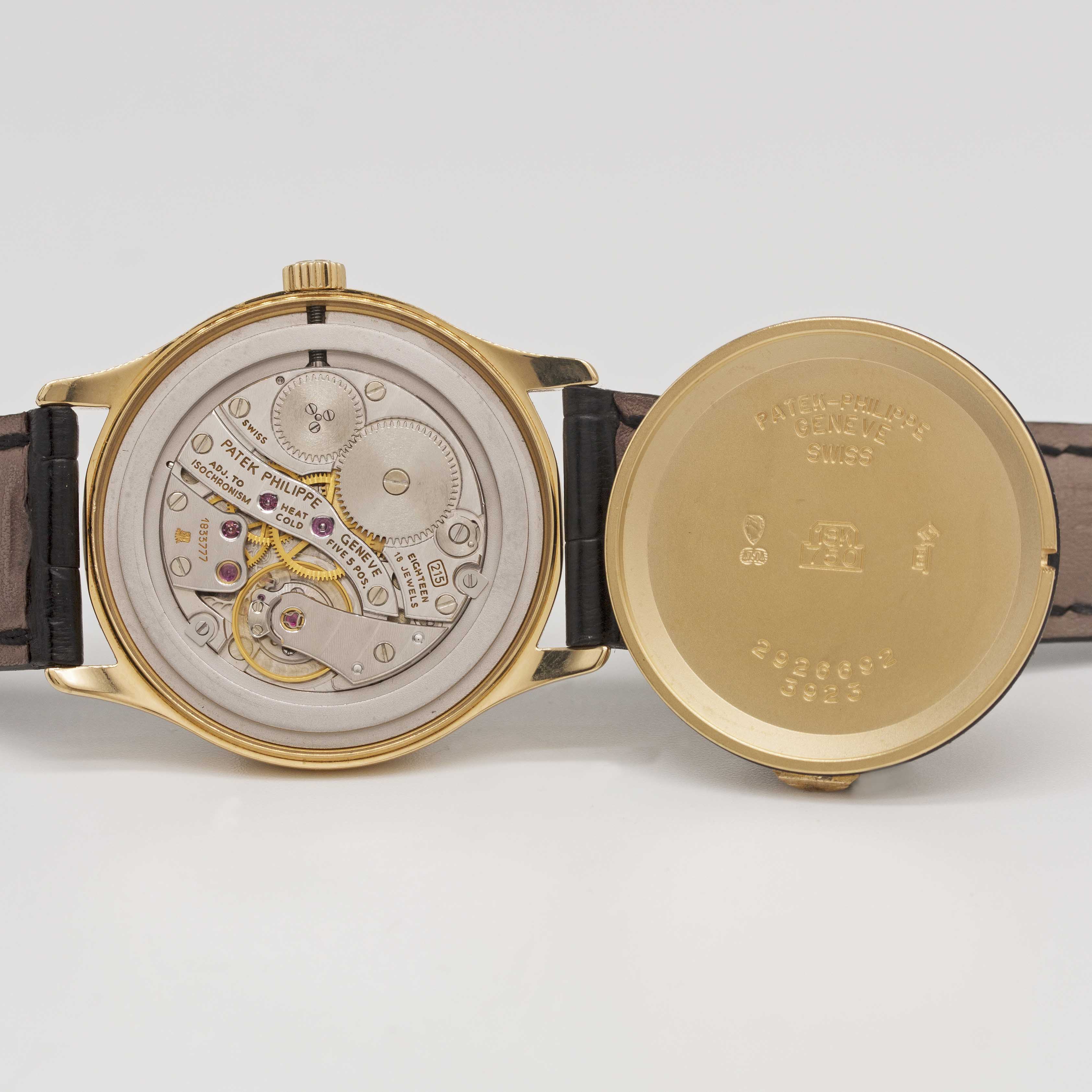 A GENTLEMAN'S 18K SOLID GOLD PATEK PHILIPPE CALATRAVA WRIST WATCH DATED 1993, REF. 3923 WITH PATEK - Image 7 of 11