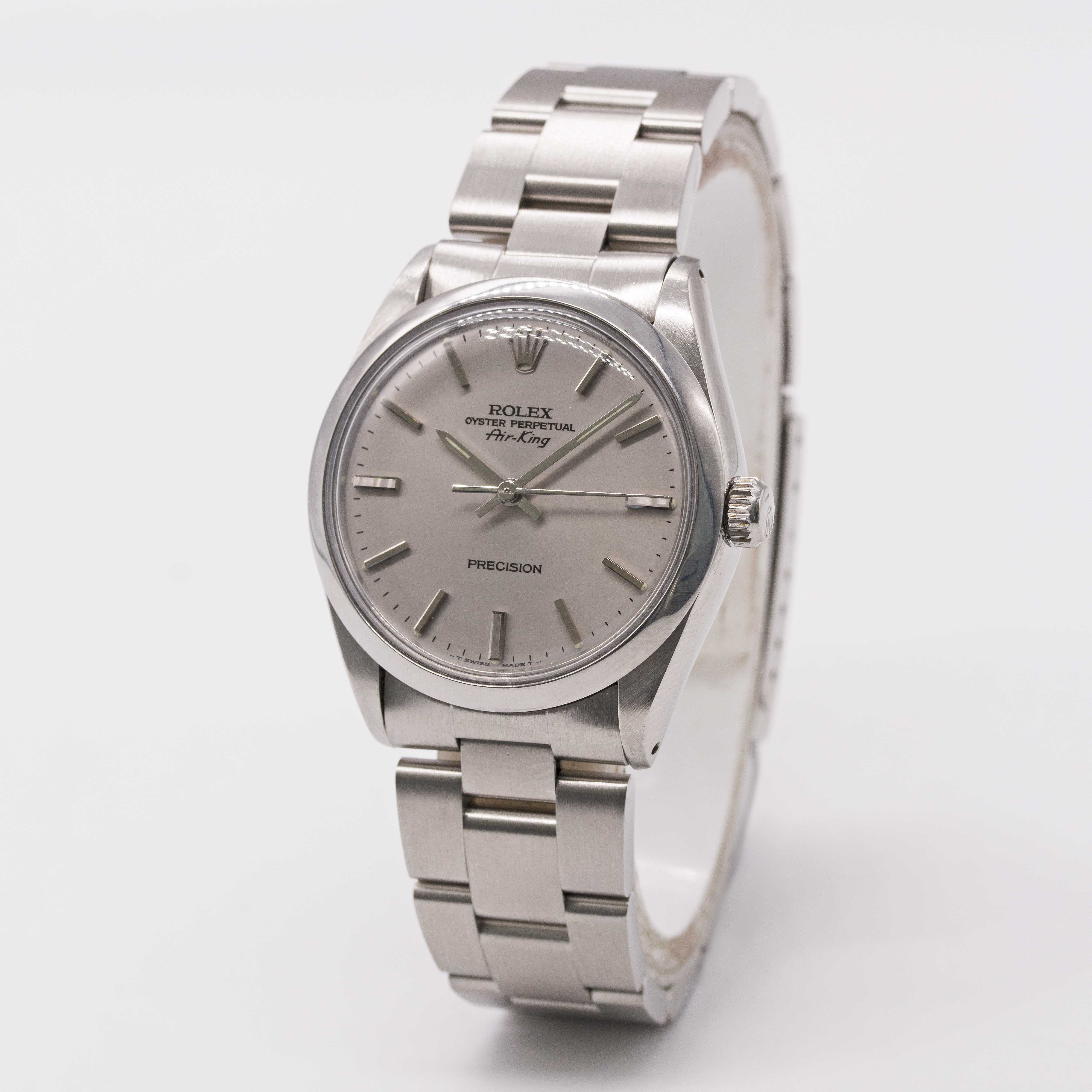 A GENTLEMAN'S STAINLESS STEEL ROLEX OYSTER PERPETUAL AIR KING BRACELET WATCH CIRCA 1987, REF. 5500 R - Image 3 of 9