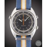 A GENTLEMAN'S LARGE SIZE STAINLESS STEEL OMEGA SEAMASTER CHRONOSTOP WRIST WATCH CIRCA 1969, REF.