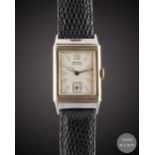 A GENTLEMAN'S STEEL & 9CT SOLID GOLD LECOULTRE REVERSO WRIST WATCH CIRCA 1930s Movement: 15J, manual