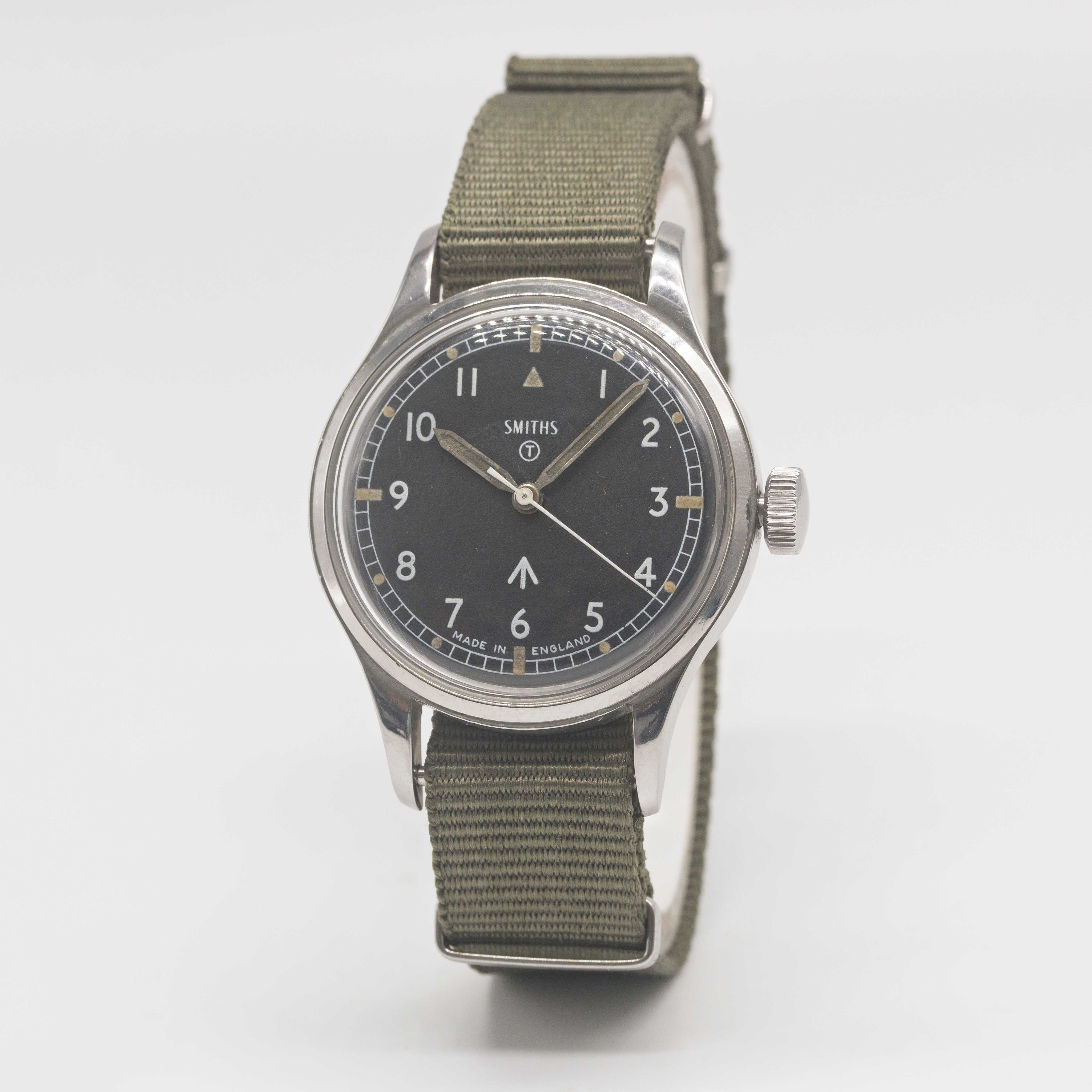 A GENTLEMAN'S STAINLESS STEEL BRITISH MILITARY SMITHS WRIST WATCH DATED 1970 Movement: 17J, manual - Image 3 of 8