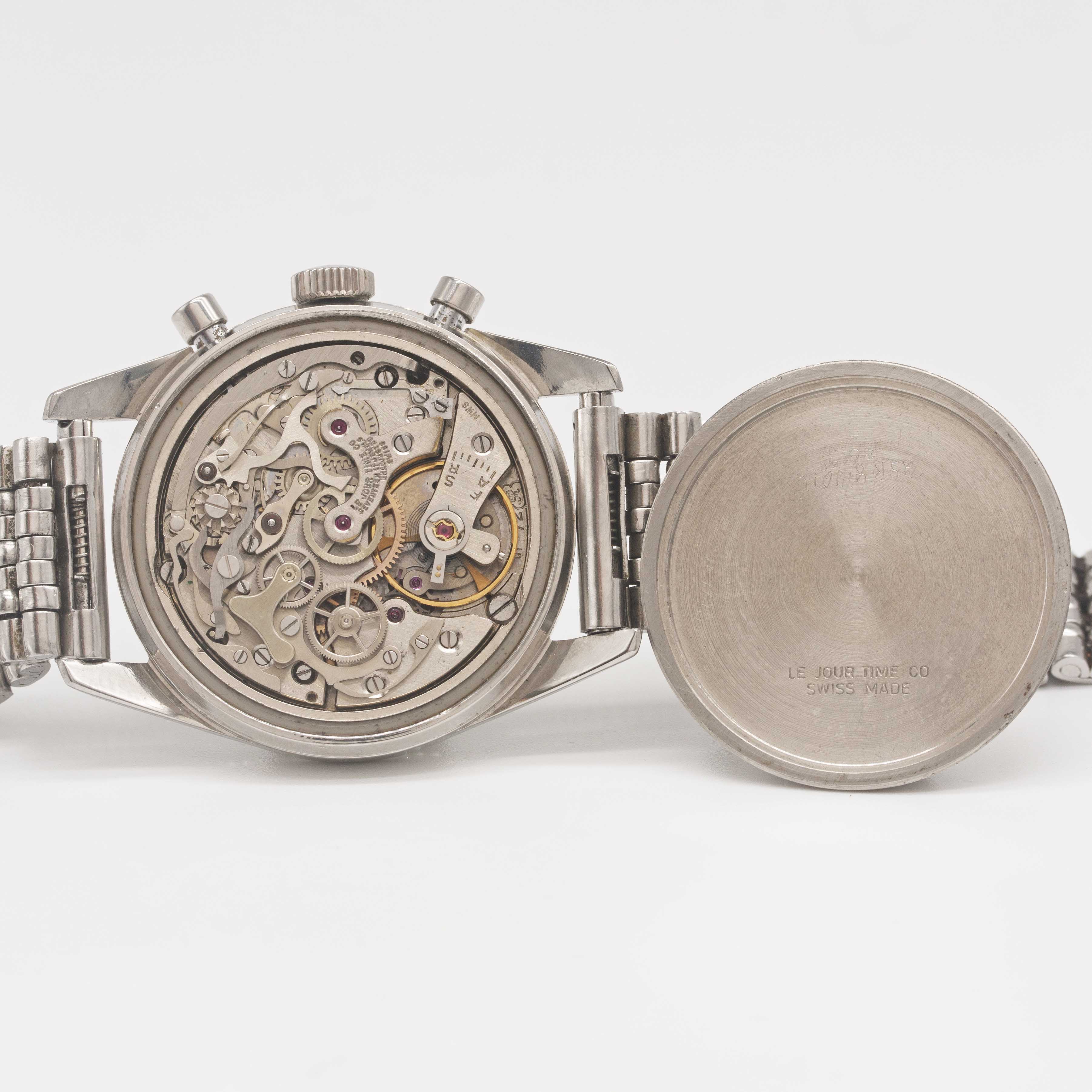 A GENTLEMAN'S STAINLESS STEEL WAKMANN CHRONOGRAPH BRACELET WATCH CIRCA 1960s, WITH "TWISTED" - Image 7 of 9