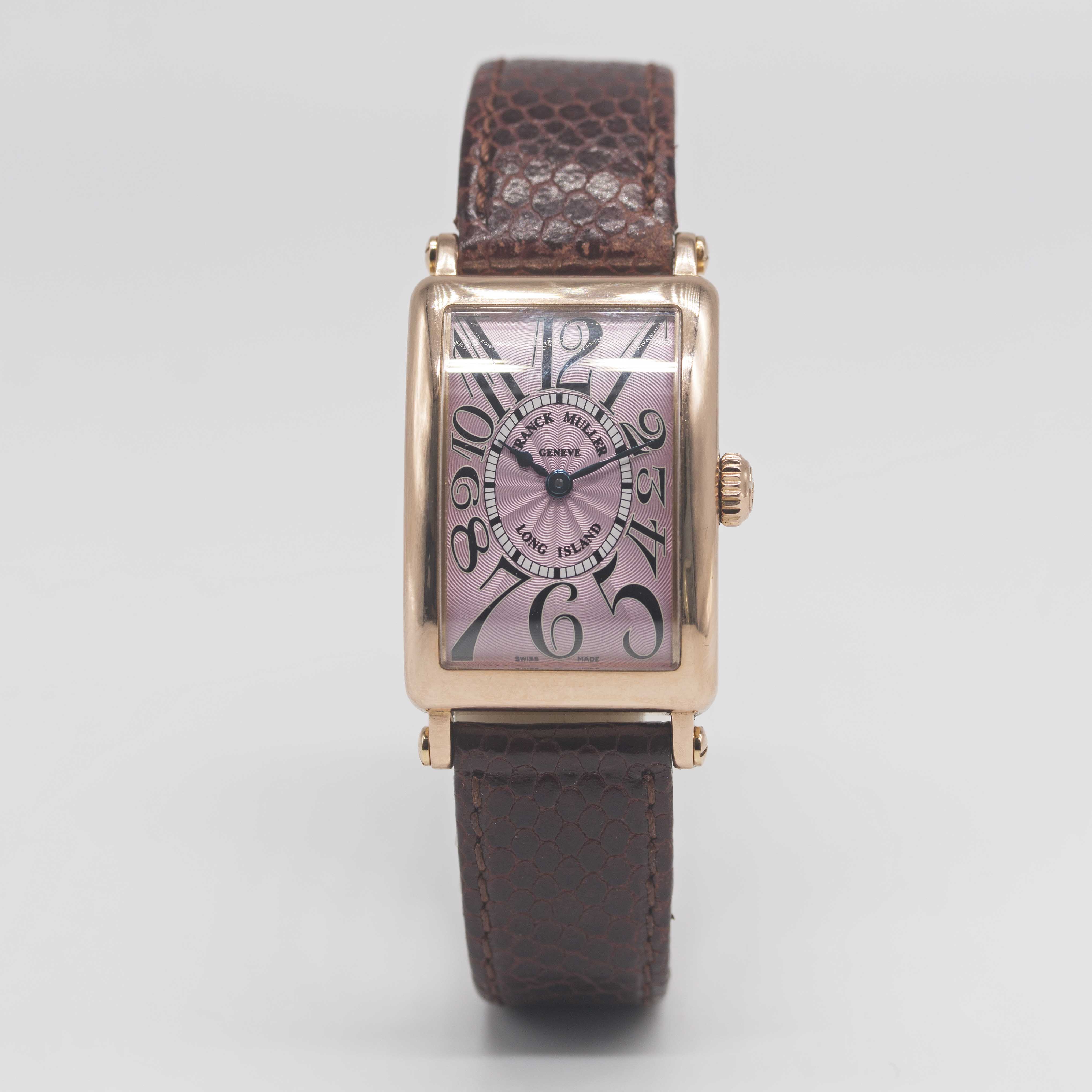 A LADIES 18K SOLID ROSE GOLD FRANCK MULLER LONG ISLAND WRIST WATCH CIRCA 2005, REF. 900 QZ WITH PINK - Image 2 of 7