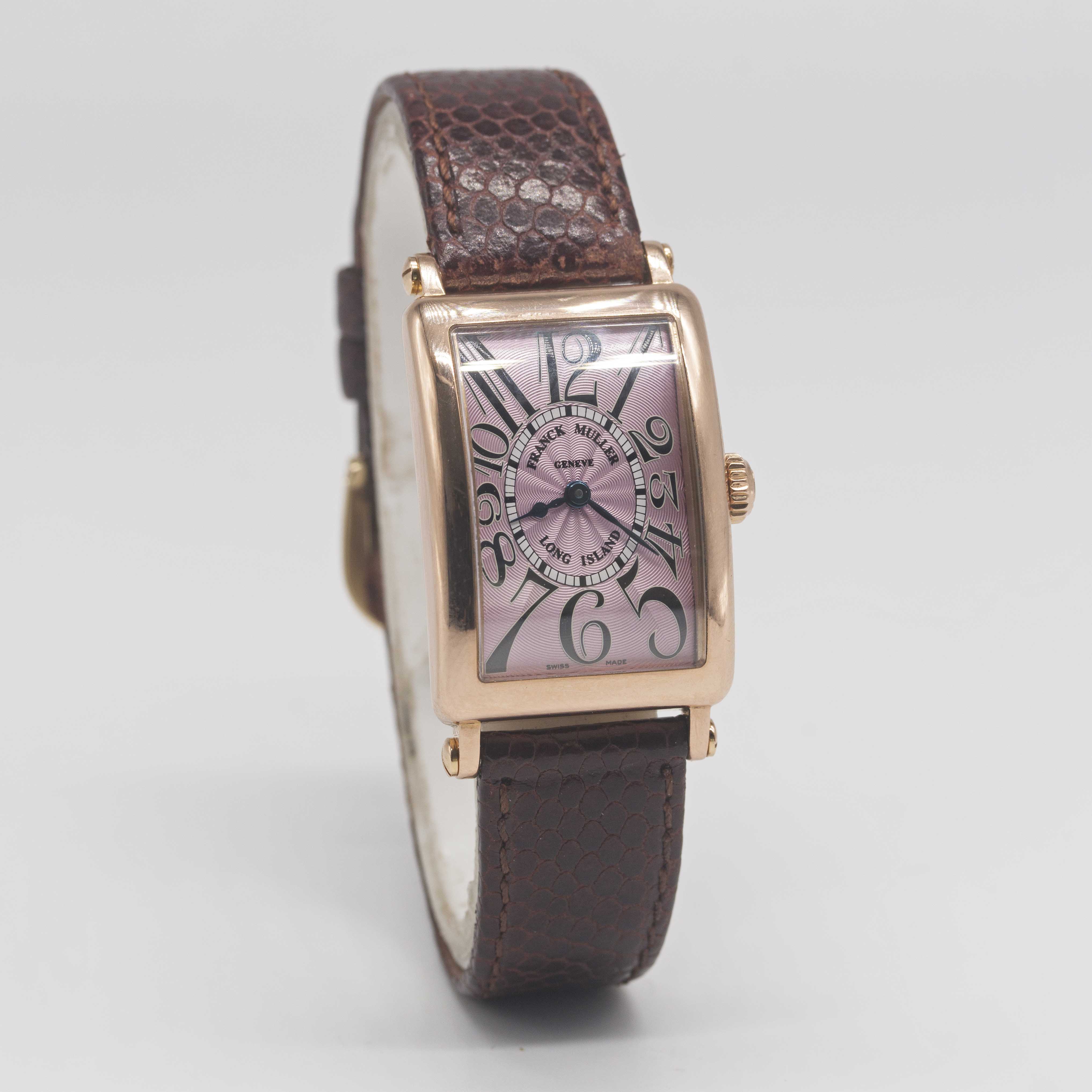 A LADIES 18K SOLID ROSE GOLD FRANCK MULLER LONG ISLAND WRIST WATCH CIRCA 2005, REF. 900 QZ WITH PINK - Image 4 of 7