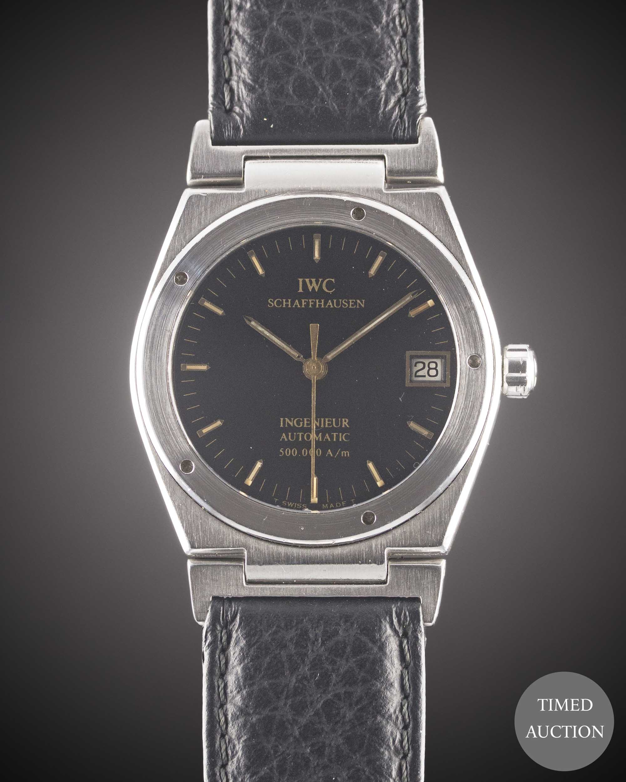 A RARE GENTLEMAN'S STAINLESS STEEL IWC INGENIEUR AUTOMATIC 500.000 A/M WRIST WATCH CIRCA 1990,