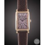 A LADIES 18K SOLID ROSE GOLD FRANCK MULLER LONG ISLAND WRIST WATCH CIRCA 2005, REF. 900 QZ WITH PINK