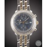 A GENTLEMAN'S STEEL & GOLD BREITLING ASTROMAT LONGITUDE AUTOMATIC CHRONOGRAPH BRACELET WATCH CIRCA