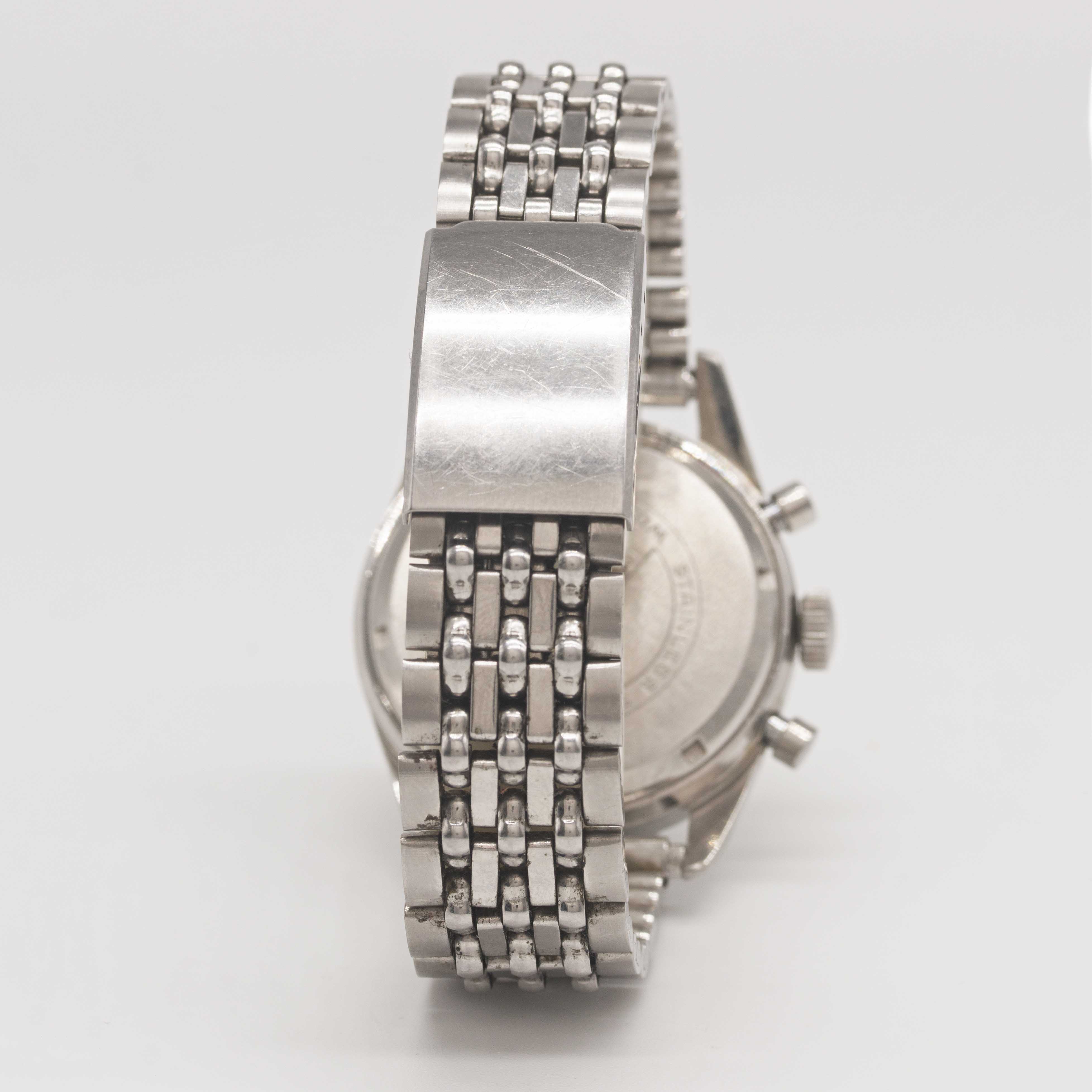 A GENTLEMAN'S STAINLESS STEEL WAKMANN CHRONOGRAPH BRACELET WATCH CIRCA 1960s, WITH "TWISTED" - Image 5 of 9