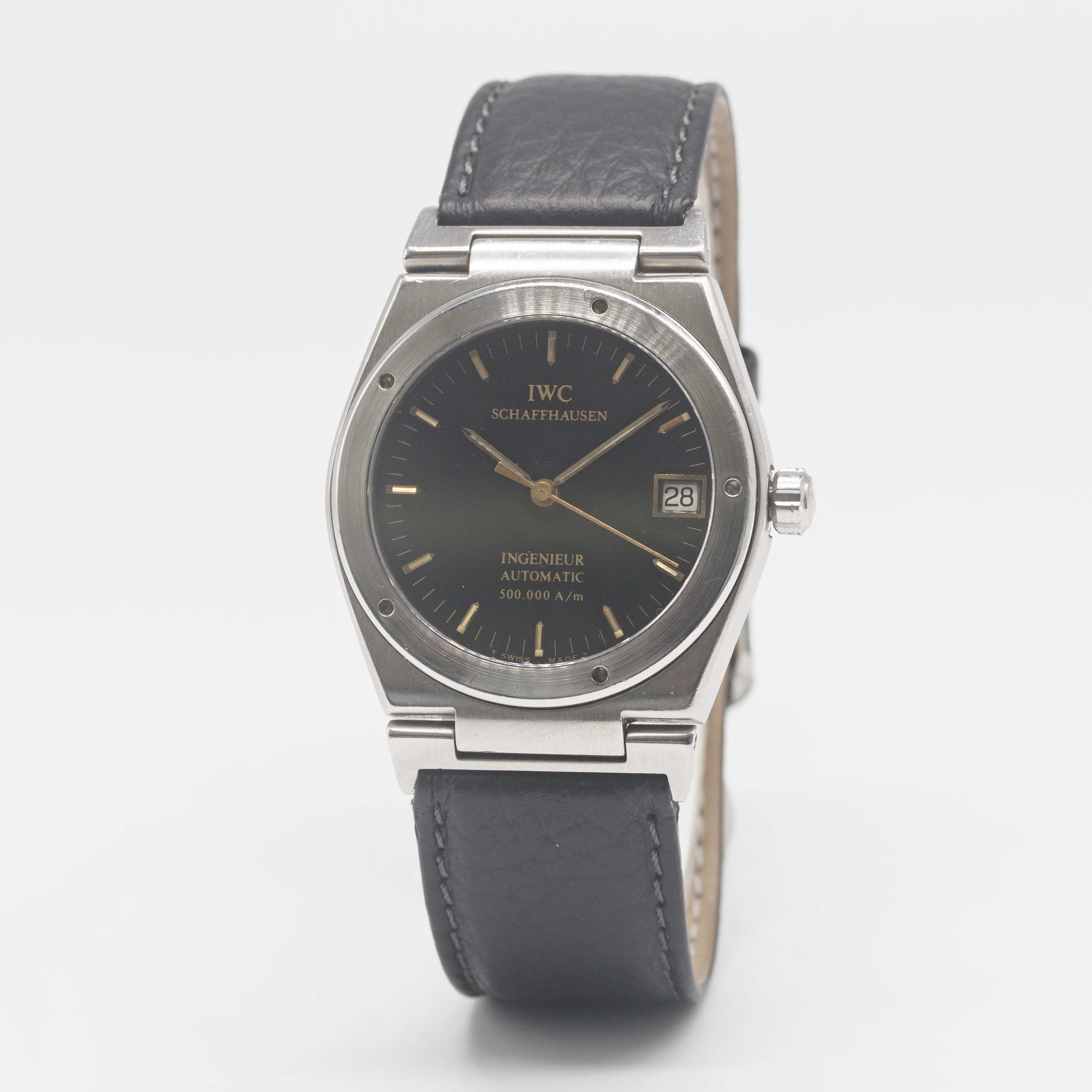 A RARE GENTLEMAN'S STAINLESS STEEL IWC INGENIEUR AUTOMATIC 500.000 A/M WRIST WATCH CIRCA 1990, - Image 3 of 8