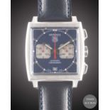 A GENTLEMAN'S STAINLESS STEEL TAG HEUER "STEVE MCQUEEN" MONACO AUTOMATIC CHRONOGRAPH WRIST WATCH