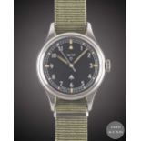 A GENTLEMAN'S STAINLESS STEEL BRITISH MILITARY SMITHS WRIST WATCH DATED 1970 Movement: 17J, manual