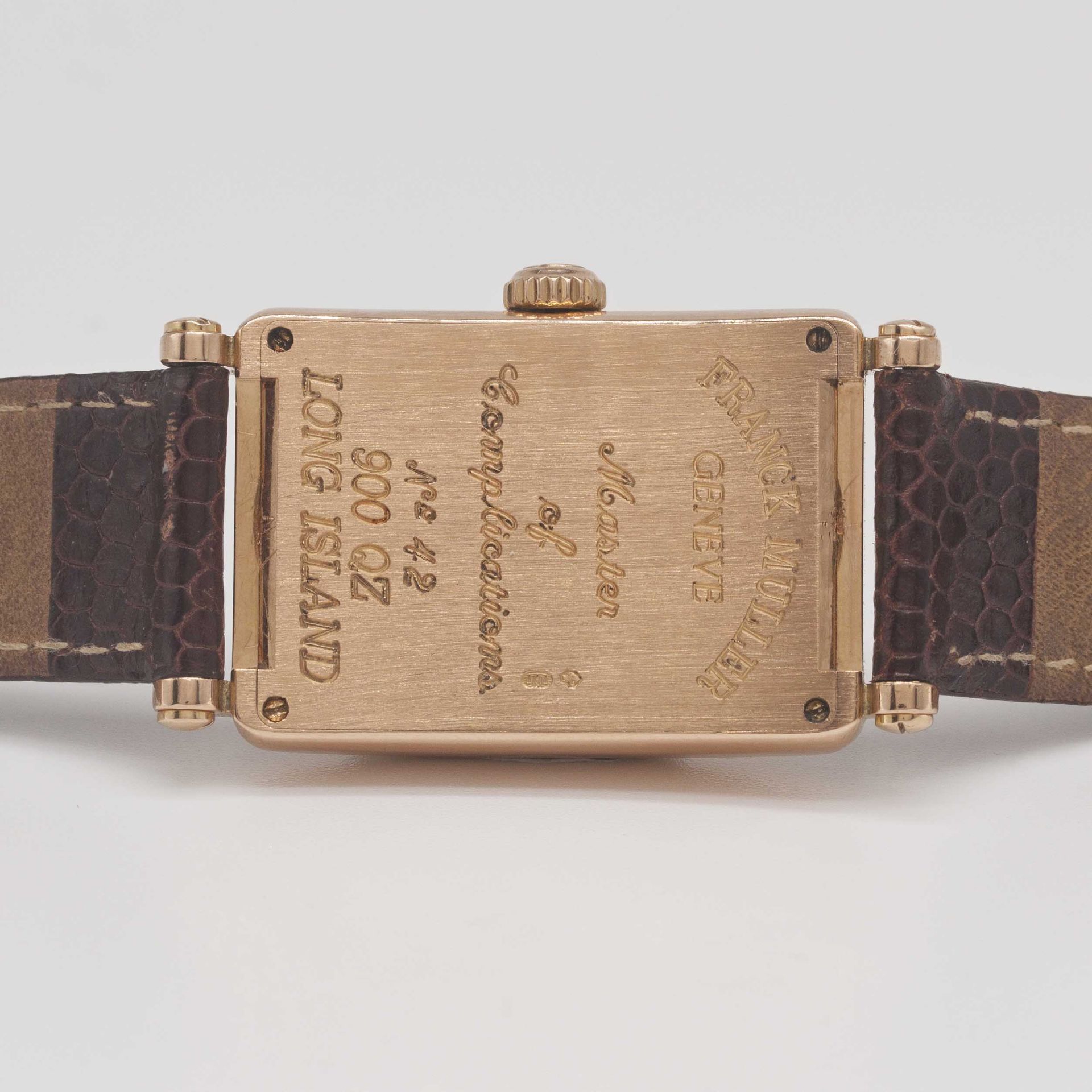 A LADIES 18K SOLID ROSE GOLD FRANCK MULLER LONG ISLAND WRIST WATCH CIRCA 2005, REF. 900 QZ WITH PINK - Image 5 of 7