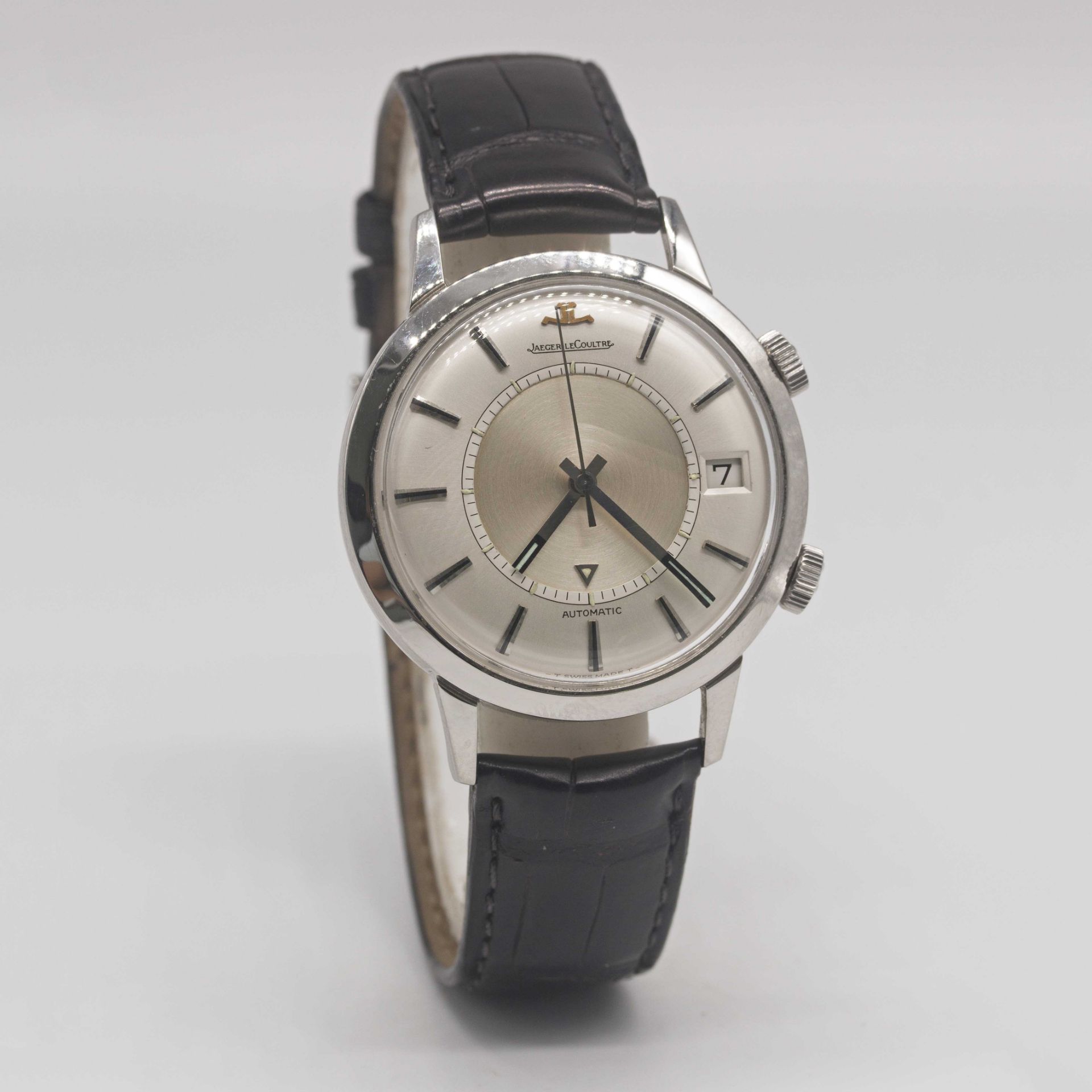 A GENTLEMAN'S STAINLESS STEEL JAEGER LECOULTRE MEMOVOX AUTOMATIC ALARM WRIST WATCH CIRCA 1960s, REF. - Image 5 of 9