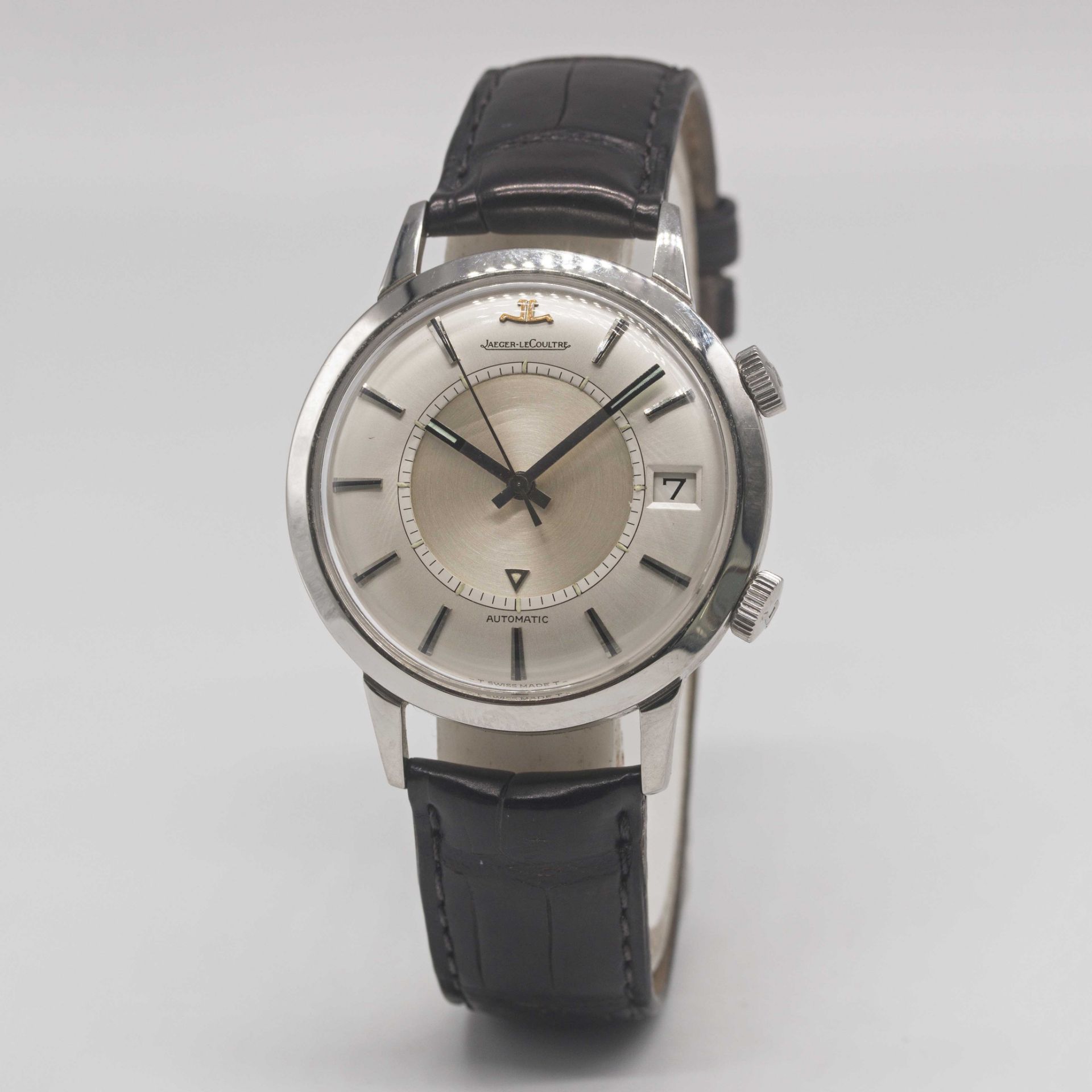 A GENTLEMAN'S STAINLESS STEEL JAEGER LECOULTRE MEMOVOX AUTOMATIC ALARM WRIST WATCH CIRCA 1960s, REF. - Image 4 of 9