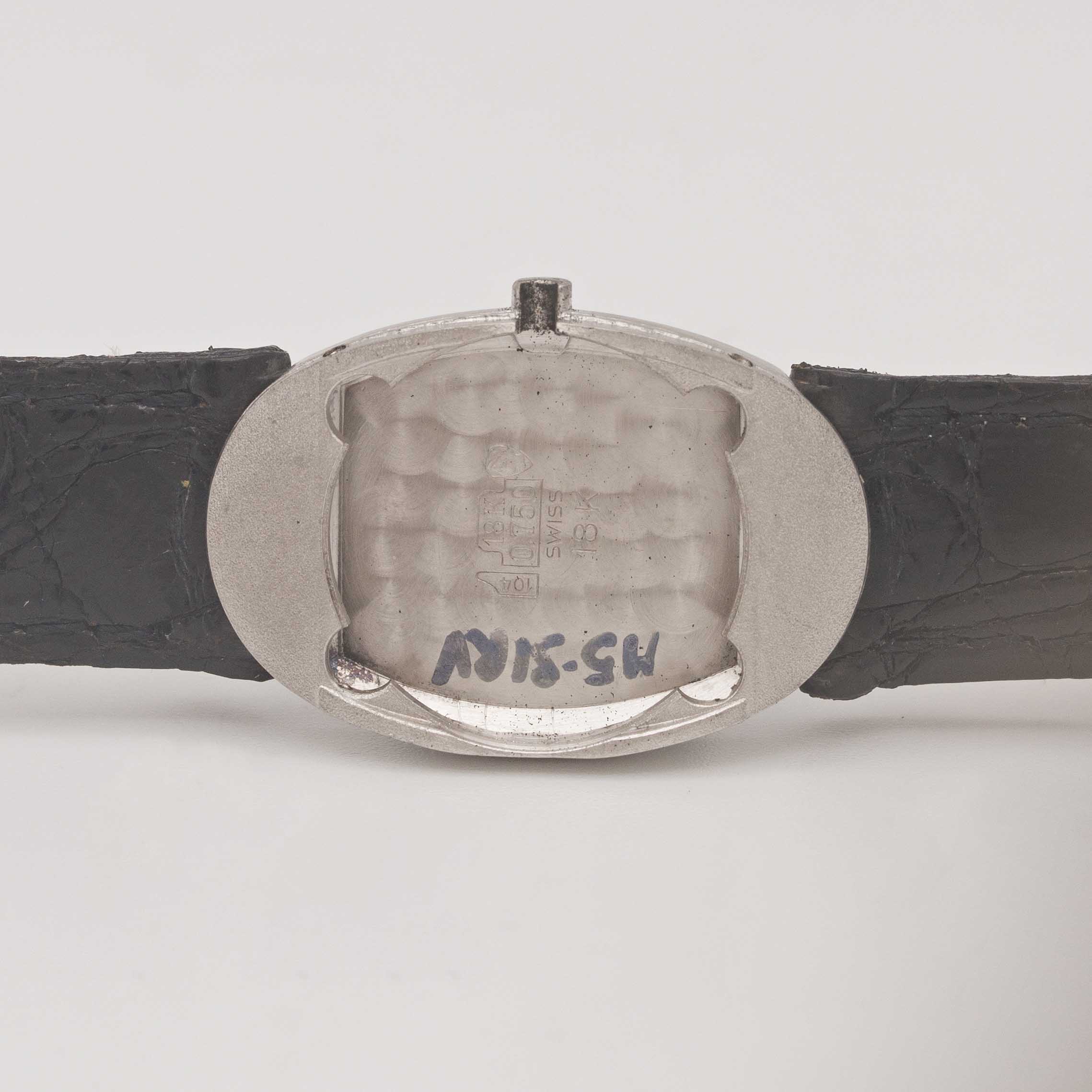 AN 18K SOLID WHITE GOLD CARTIER BAIGNOIRE WRIST WATCH CIRCA 1980s Movement: 17J, manual wind, signed - Image 10 of 14