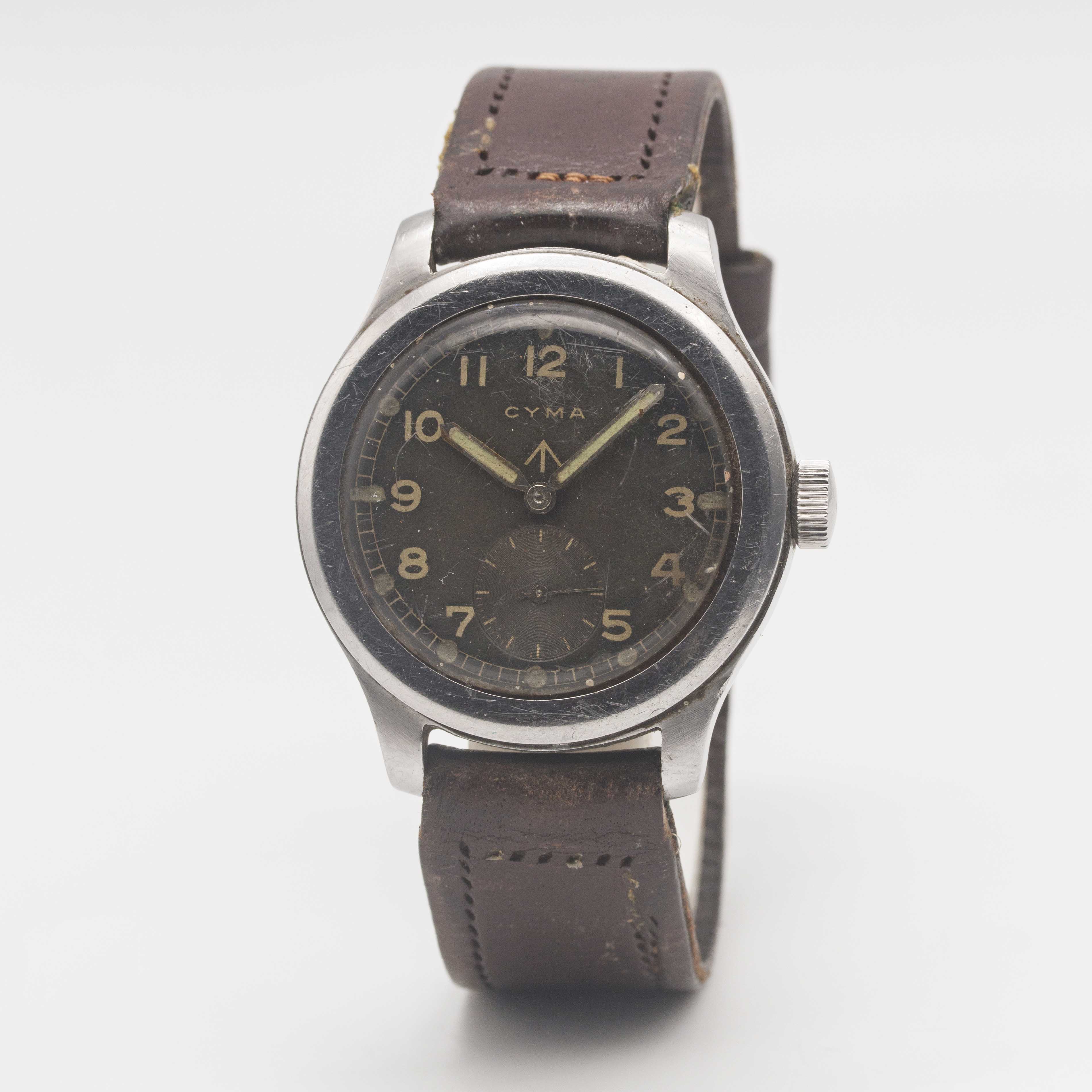 A GENTLEMAN'S STAINLESS STEEL BRITISH MILITARY CYMA W.W.W. WRIST WATCH CIRCA 1945, PART OF THE " - Image 4 of 9