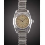 A RARE GENTLEMAN'S STAINLESS STEEL ROLEX OYSTER CERTIFIED PRECISION CHRONOMETER BRACELET WATCH CIRCA