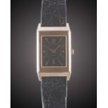 A GENTLEMAN'S SIZE 18K SOLID ROSE GOLD JAEGER LECOULTRE REVERSO CLASSIQUE WRIST WATCH CIRCA 2000s,