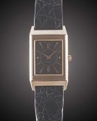 A GENTLEMAN'S SIZE 18K SOLID ROSE GOLD JAEGER LECOULTRE REVERSO CLASSIQUE WRIST WATCH CIRCA 2000s,