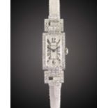 A FINE LADIES SOLID WHITE GOLD & DIAMOND ROLEX COCKTAIL BRACELET WATCH CIRCA 1930s, REF. 760 WITH