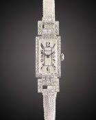 A FINE LADIES SOLID WHITE GOLD & DIAMOND ROLEX COCKTAIL BRACELET WATCH CIRCA 1930s, REF. 760 WITH