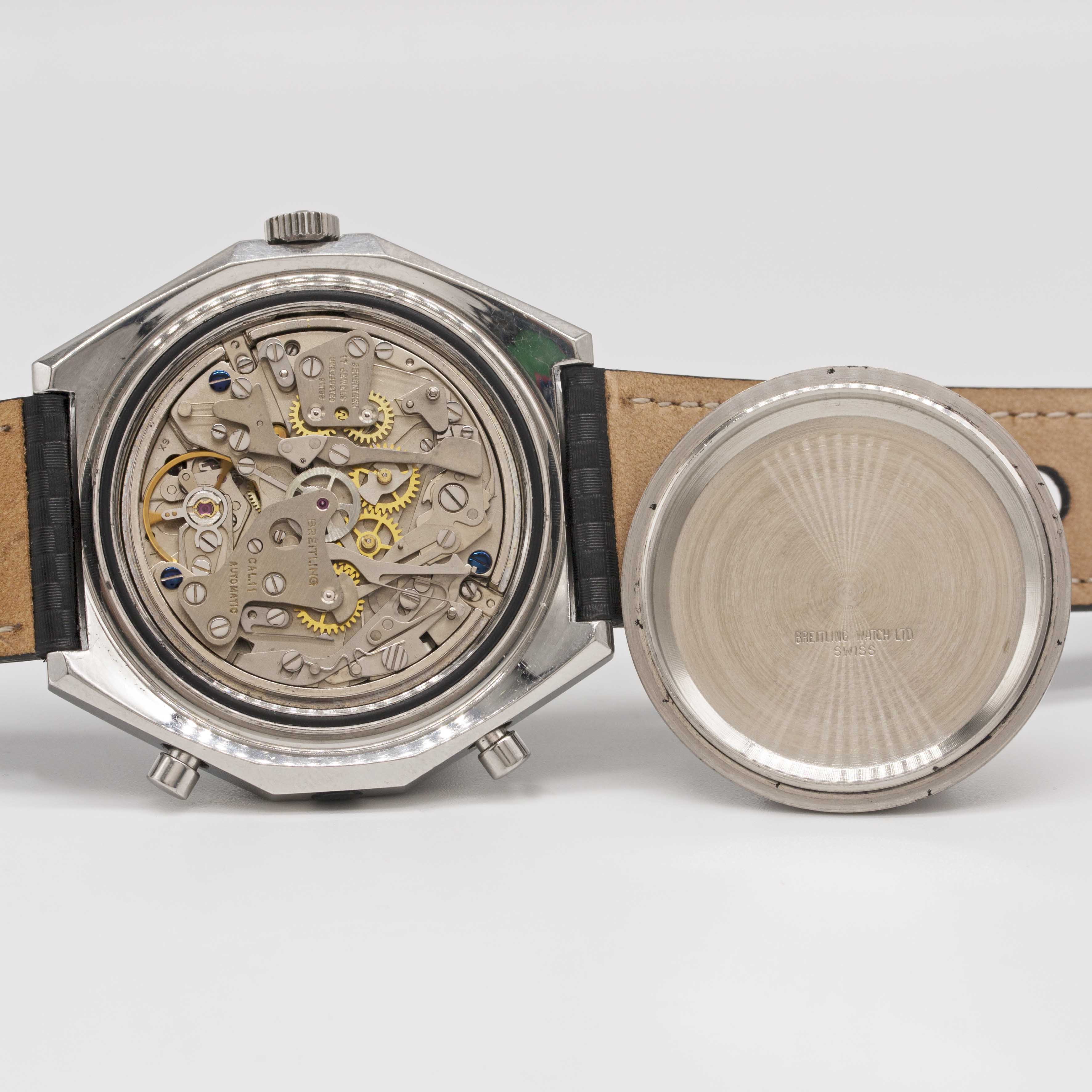 A RARE GENTLEMAN'S STAINLESS STEEL BREITLING GMT CHRONO-MATIC CHRONOGRAPH WRIST WATCH CIRCA 1970, - Image 8 of 10