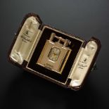 A RARE 9CT SOLID GOLD DUNHILL UNIQUE WATCH LIGHTER CIRCA 1930, WITH ORIGINAL FITTED DUNHILL BOX