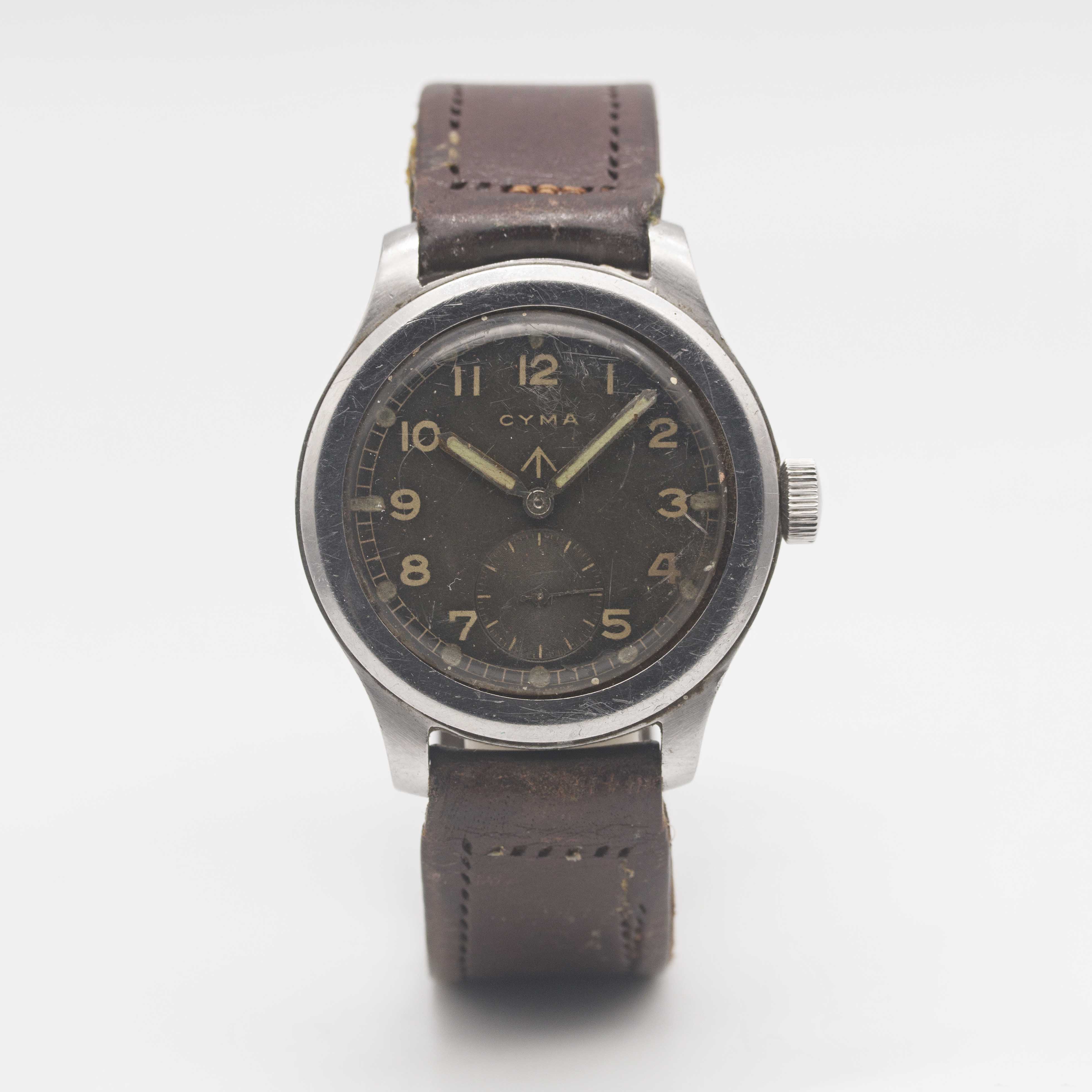 A GENTLEMAN'S STAINLESS STEEL BRITISH MILITARY CYMA W.W.W. WRIST WATCH CIRCA 1945, PART OF THE " - Image 2 of 9