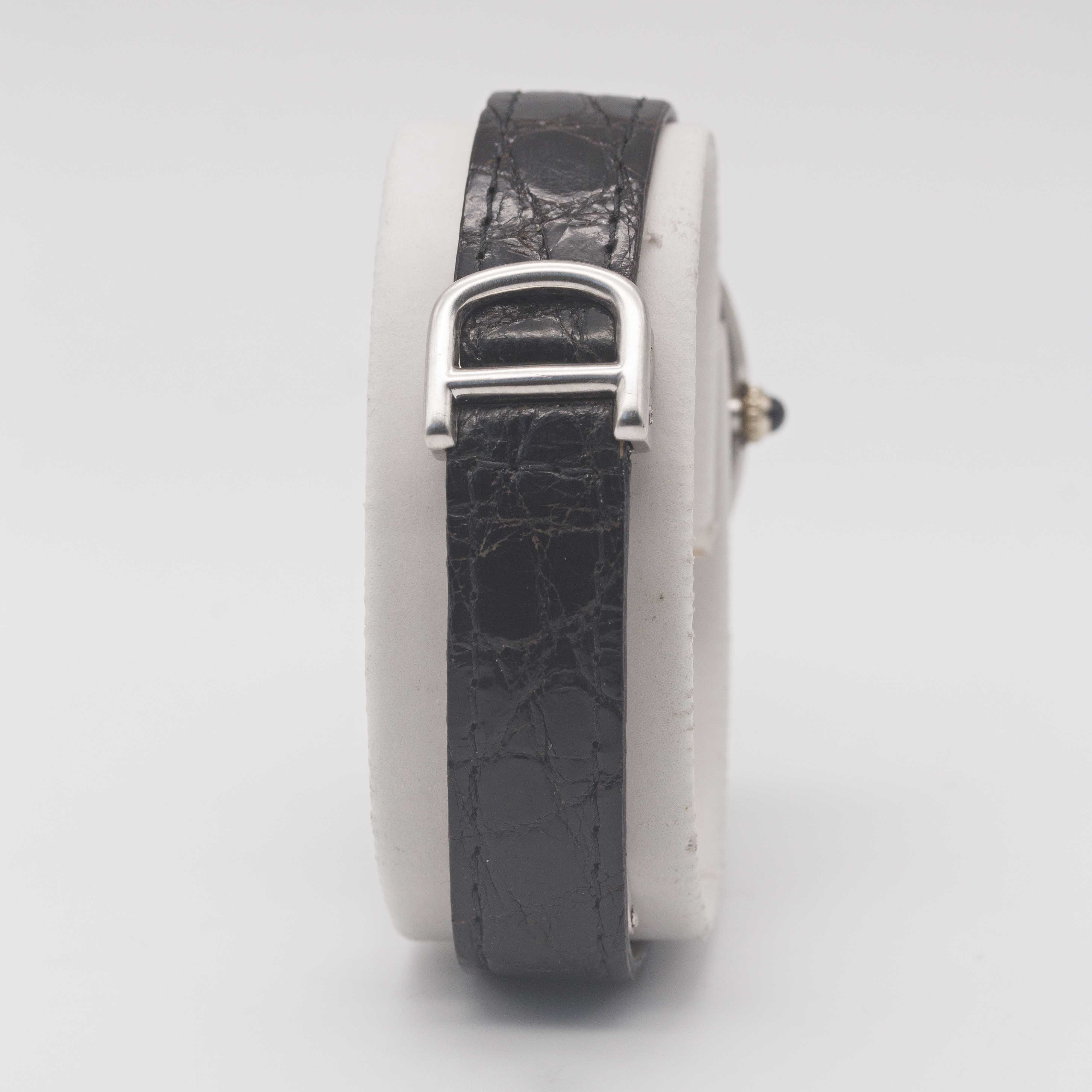 AN 18K SOLID WHITE GOLD CARTIER BAIGNOIRE WRIST WATCH CIRCA 1980s Movement: 17J, manual wind, signed - Image 6 of 14