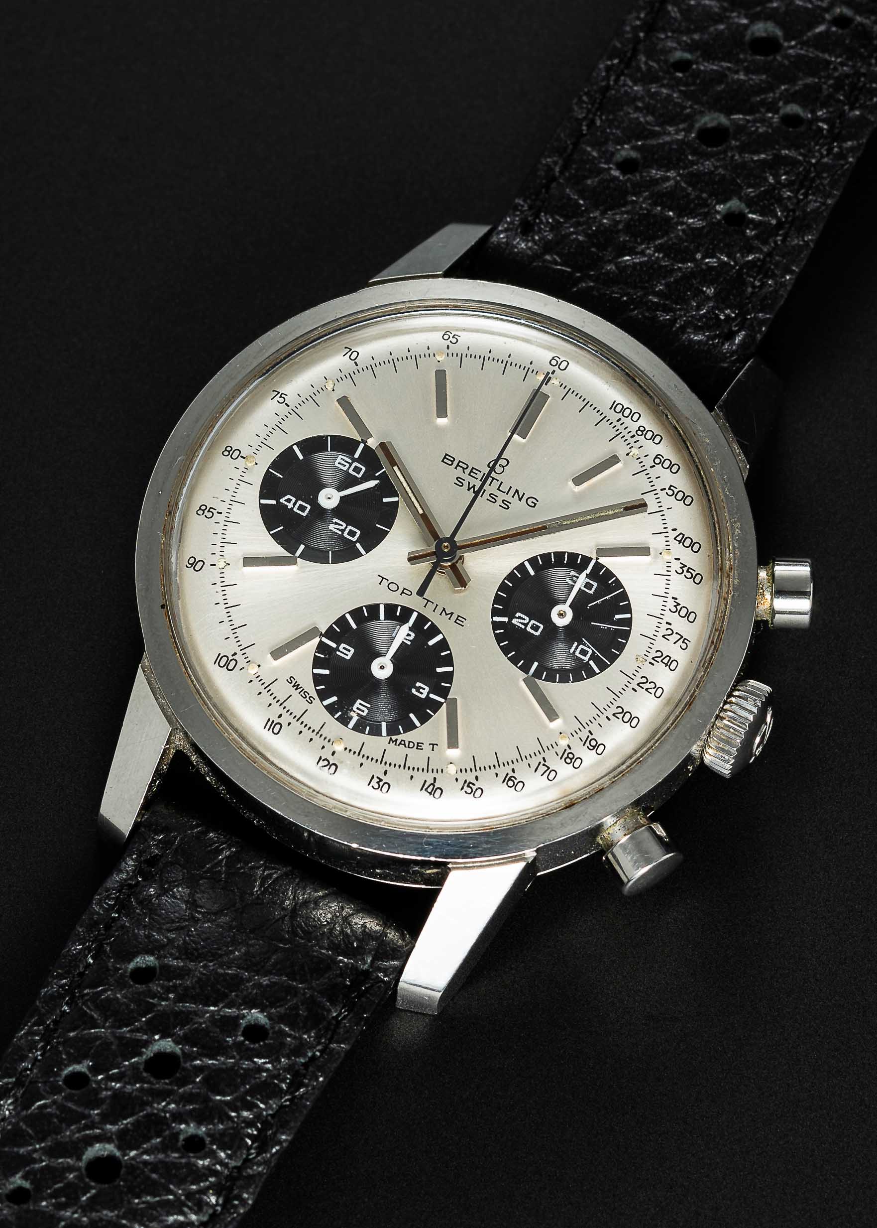 A GENTLEMAN'S STAINLESS STEEL BREITLING TOP TIME CHRONOGRAPH WRIST WATCH CIRCA 1967, REF. 810