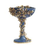 A FINE, RARE & VERY IMPRESSIVE LAPIS LAZULI & SOLID SILVER GILT CENTREPIECE  CIRCA 1980s A single