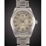 A RARE GENTLEMAN'S LARGE SIZE STAINLESS STEEL ROLEX TUDOR OYSTER PRINCE DATE + DAY "JUMBO"