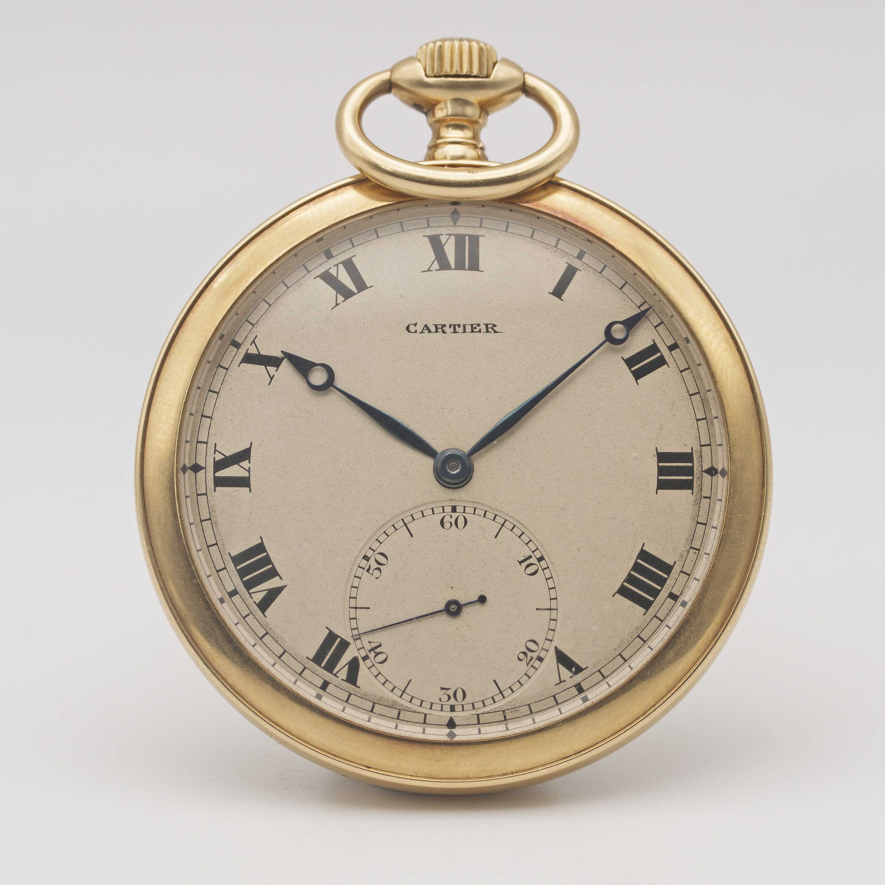 A RARE GENTLEMAN'S 18K SOLID GOLD CARTIER PARIS POCKET WATCH CIRCA 1930s Movement: 15J, manual - Image 2 of 11