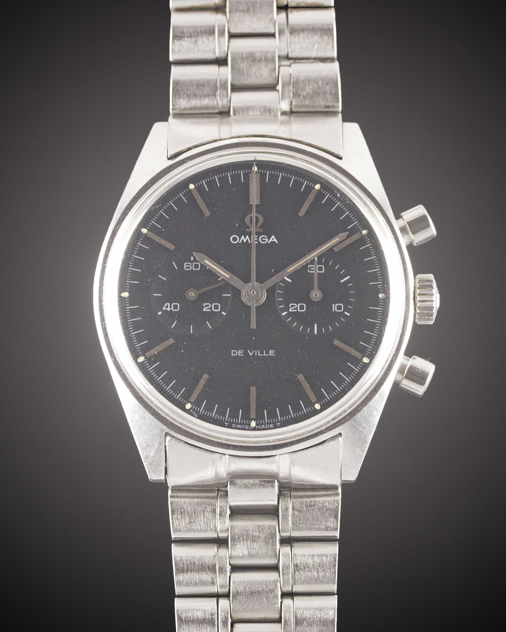 A GENTLEMAN'S STAINLESS STEEL OMEGA DE VILLE CHRONOGRAPH BRACELET WATCH CIRCA 1968, REF. 145.017 - Image 2 of 11