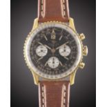 A GENTLEMAN'S GOLD PLATED BREITLING NAVITIMER CHRONOGRAPH WRIST WATCH CIRCA 1966, REF. 806 Movement: