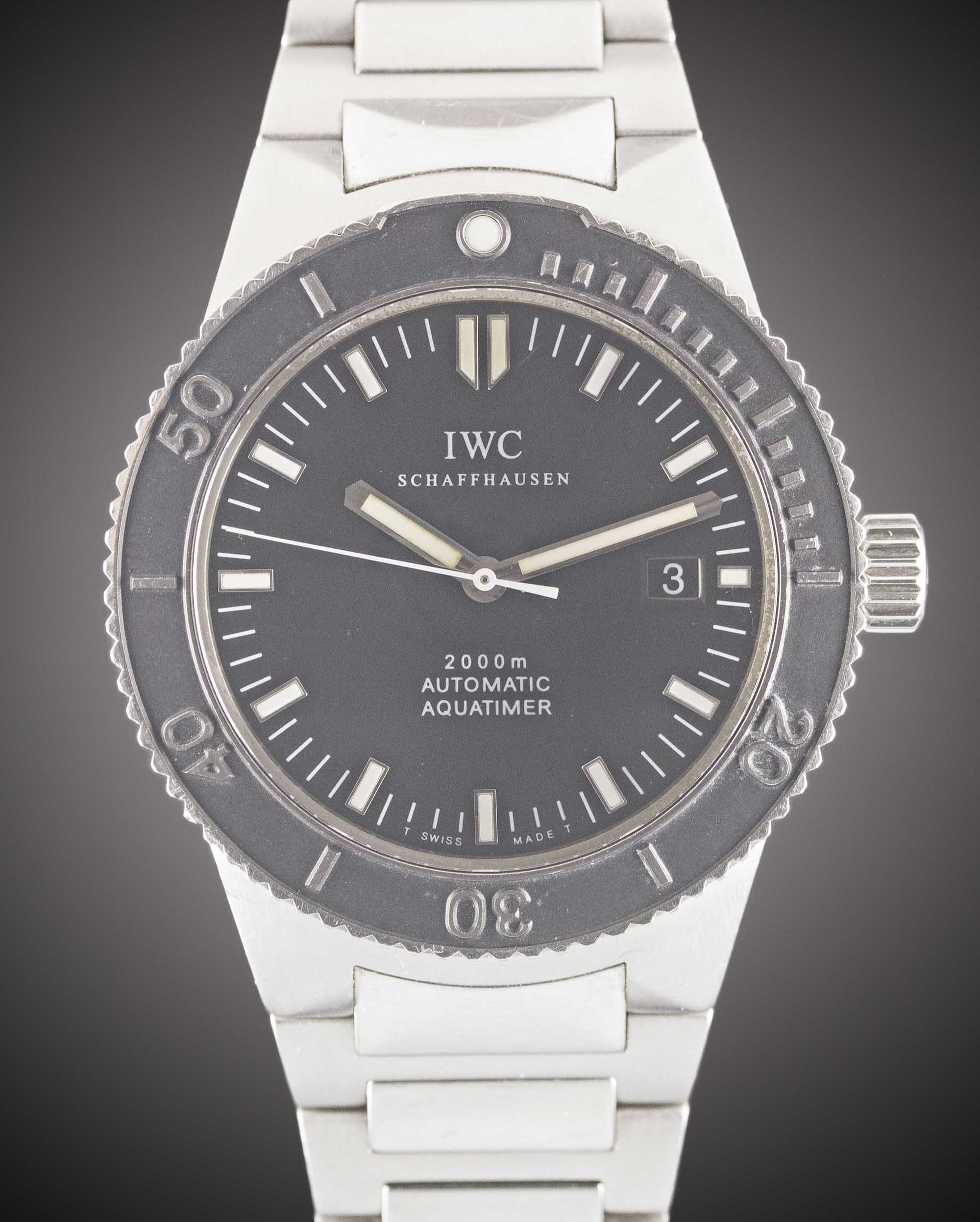 A GENTLEMAN'S STAINLESS STEEL IWC AQUATIMER GST 2000M AUTOMATIC BRACELET WATCH CIRCA 2000, REF. 3536