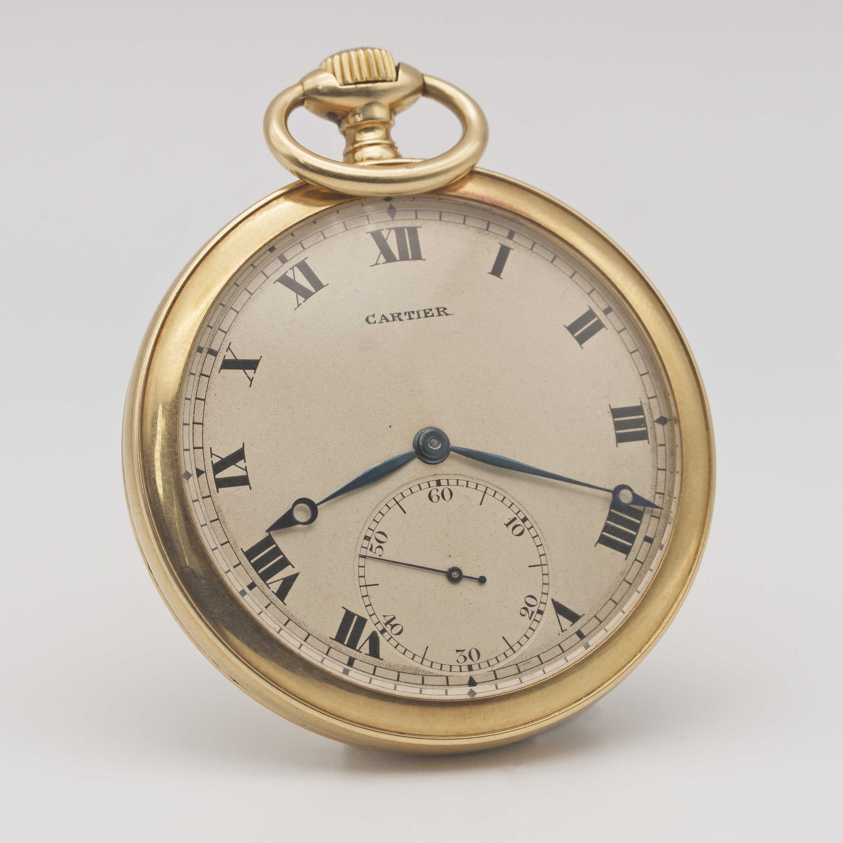 A RARE GENTLEMAN'S 18K SOLID GOLD CARTIER PARIS POCKET WATCH CIRCA 1930s Movement: 15J, manual - Image 4 of 11