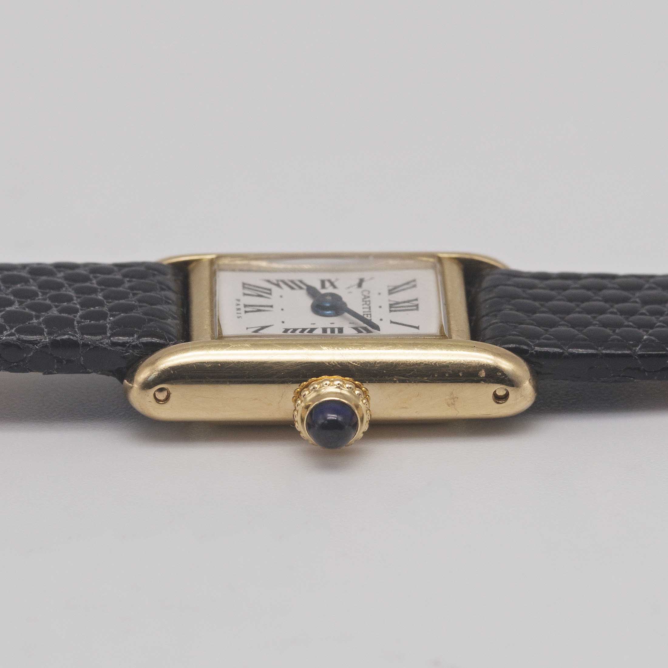 A LADIES 18K SOLID GOLD CARTIER PARIS "MINI" TANK WRIST WATCH CIRCA 1970s, WITH MANUAL WIND CAL. 845 - Image 9 of 11