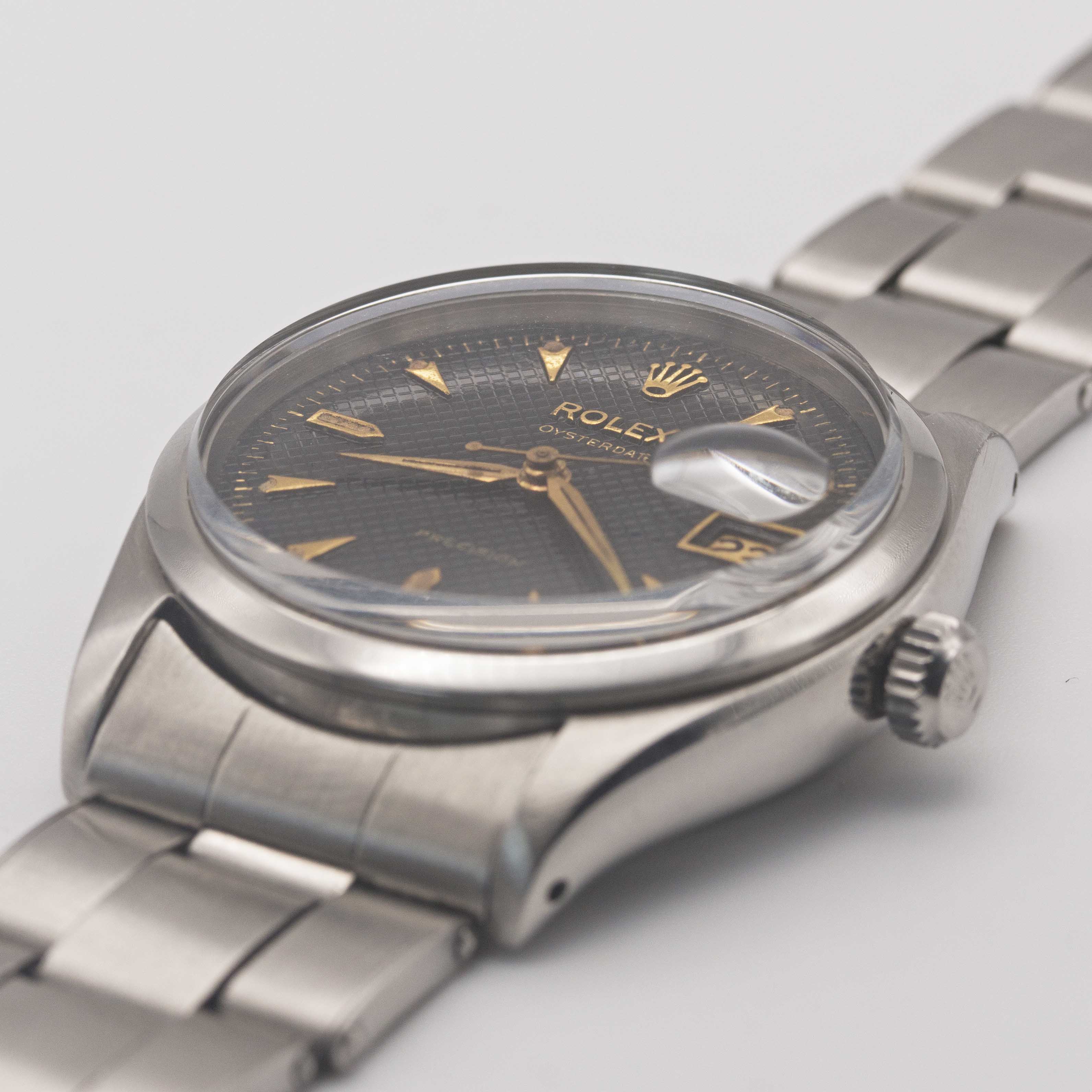 A RARE GENTLEMAN'S STAINLESS STEEL ROLEX OYSTERDATE PRECISION BRACELET WATCH CIRCA 1954, REF. 6294 - Image 4 of 12